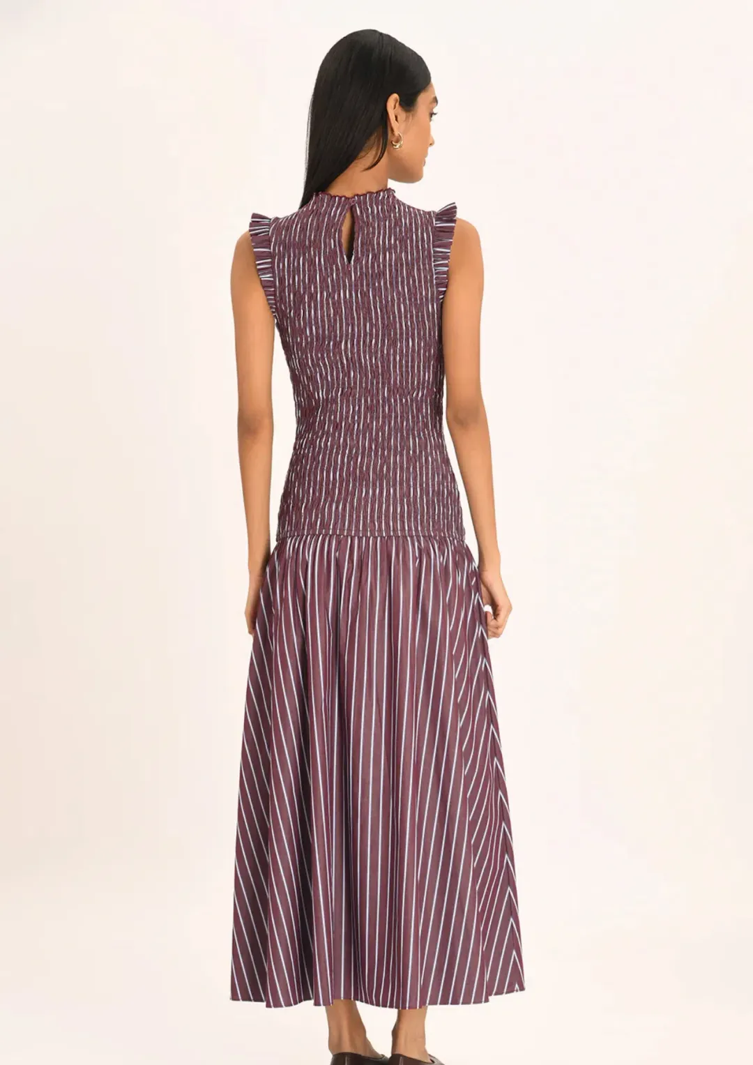 Steele Gabrielle Dress in Merlot Stripe - Size Small for rent on The Volte - main image