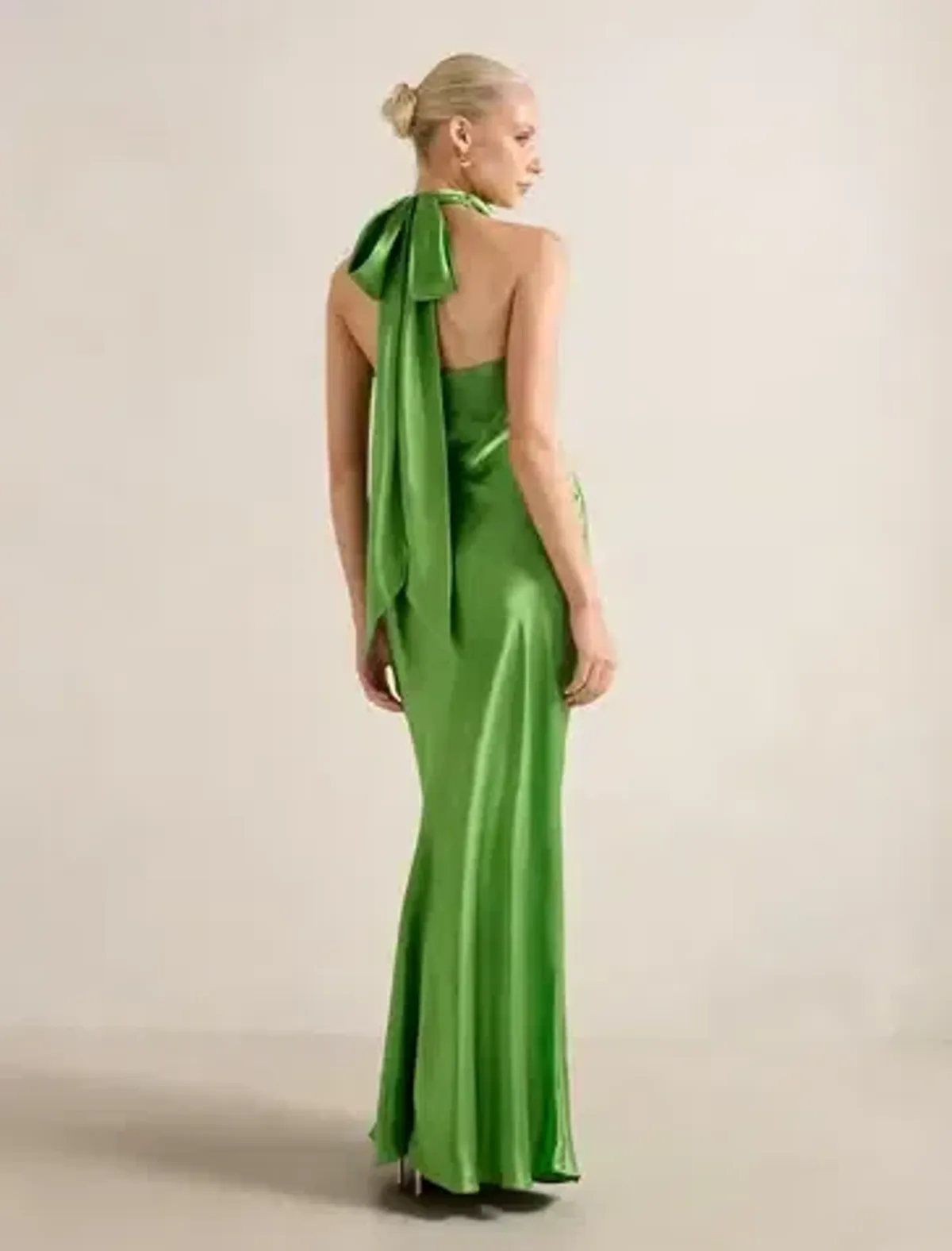 Clementine High Neck Satin Maxi Dress Size 12 - Image 2