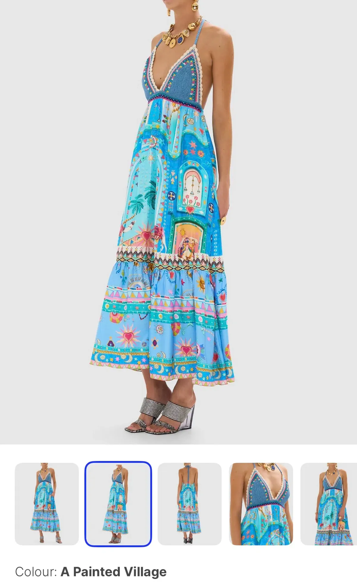 Camilla long dress with crochet bra, size S - Image 2