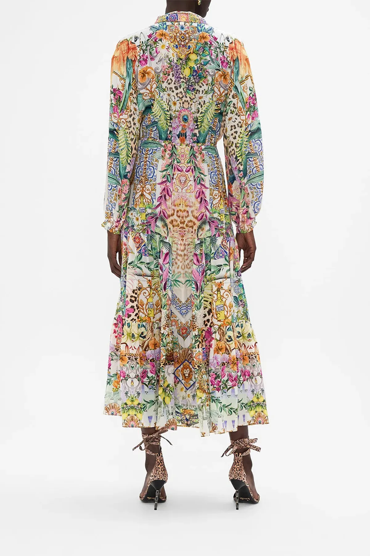 Tiered Long Shirt Dress Flowers Of Neptune - Image 4
