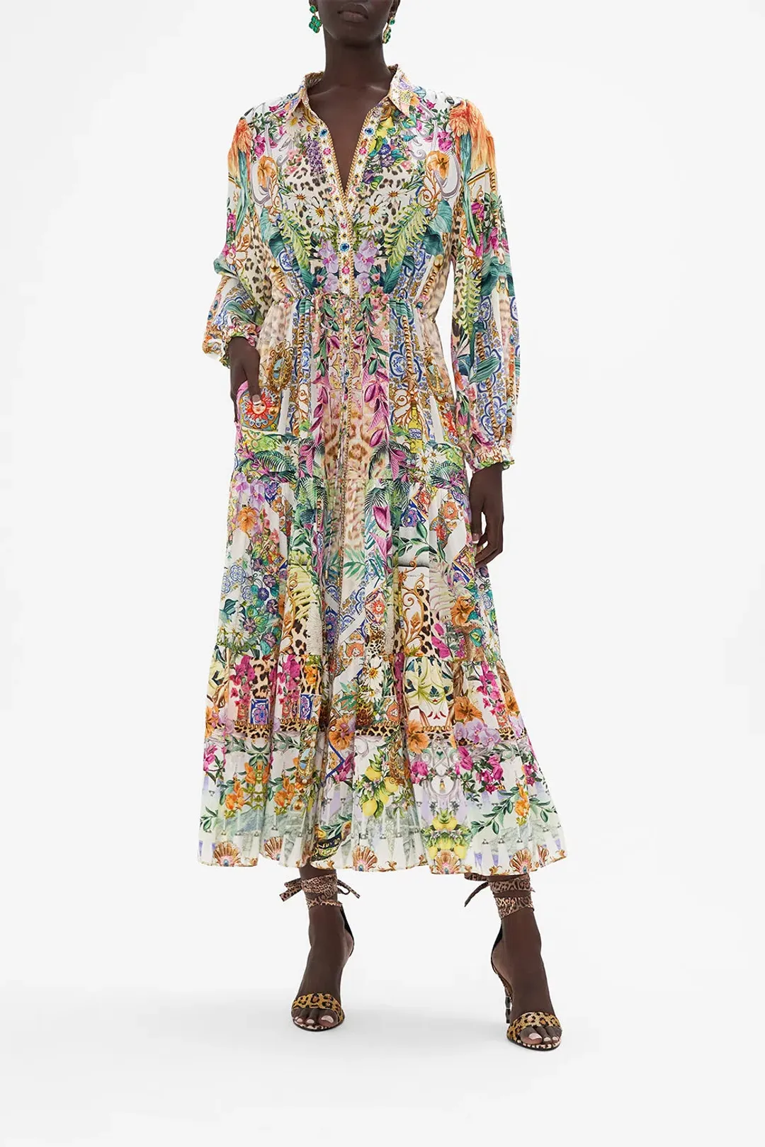 Tiered Long Shirt Dress Flowers Of Neptune for rent on The Volte - main image