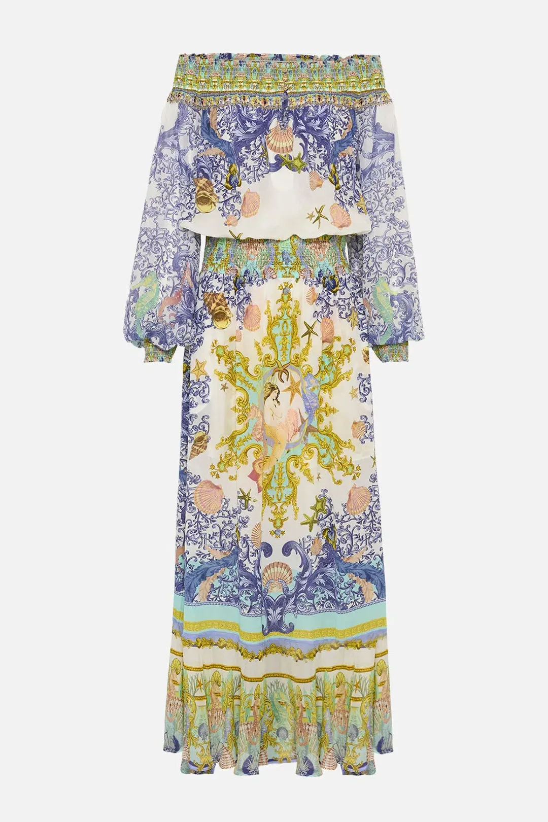 Star Of The Sea Off Shoulder Shirred Dress for rent on The Volte - main image