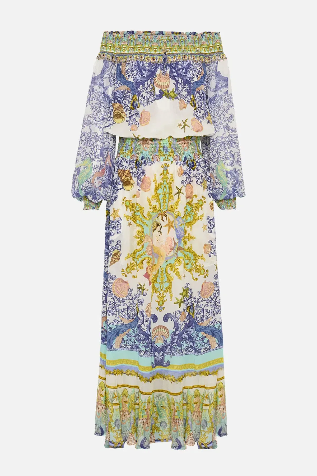 Star Of The Sea Off Shoulder Shirred Dress - Image 3