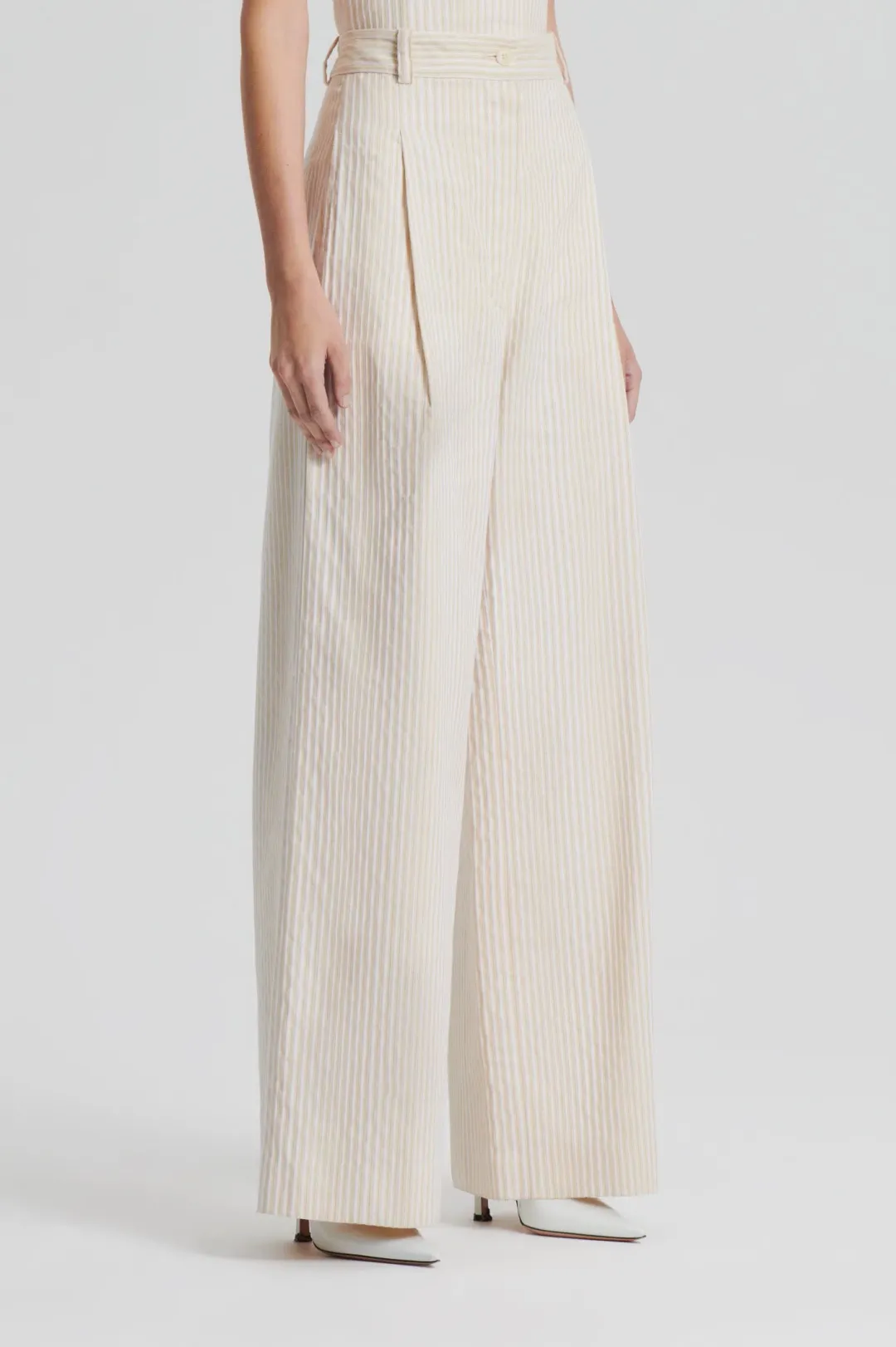 Striped Cotton Trouser Cream for rent on The Volte - main image