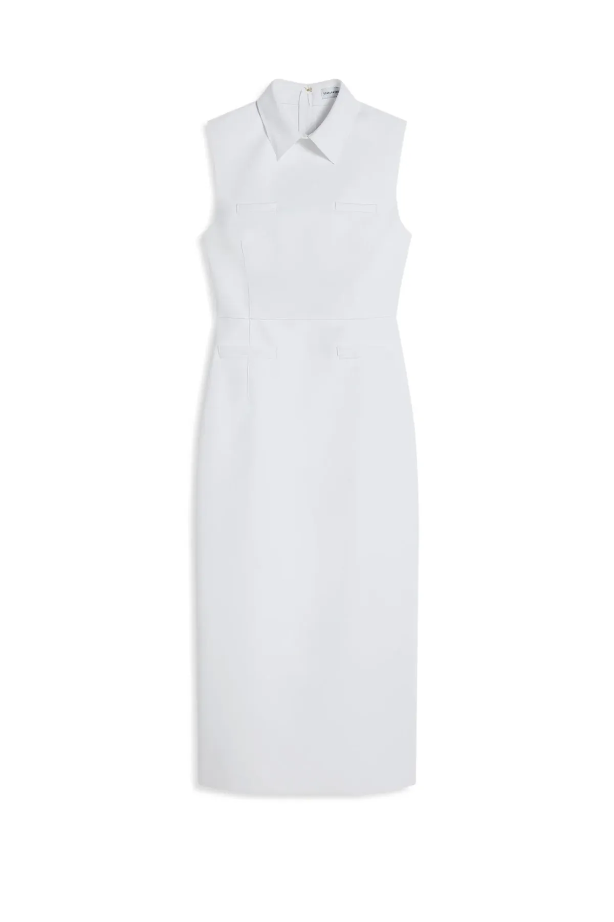 Scuba Pencil Dress - White - Image 3