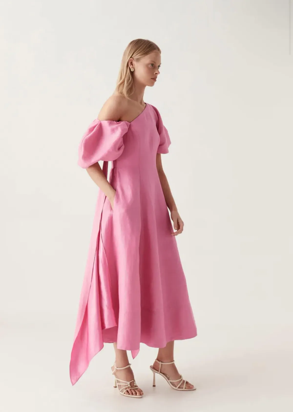 Arista Tulip Sleeve Midi Dress Pink Size 14 - Image 2