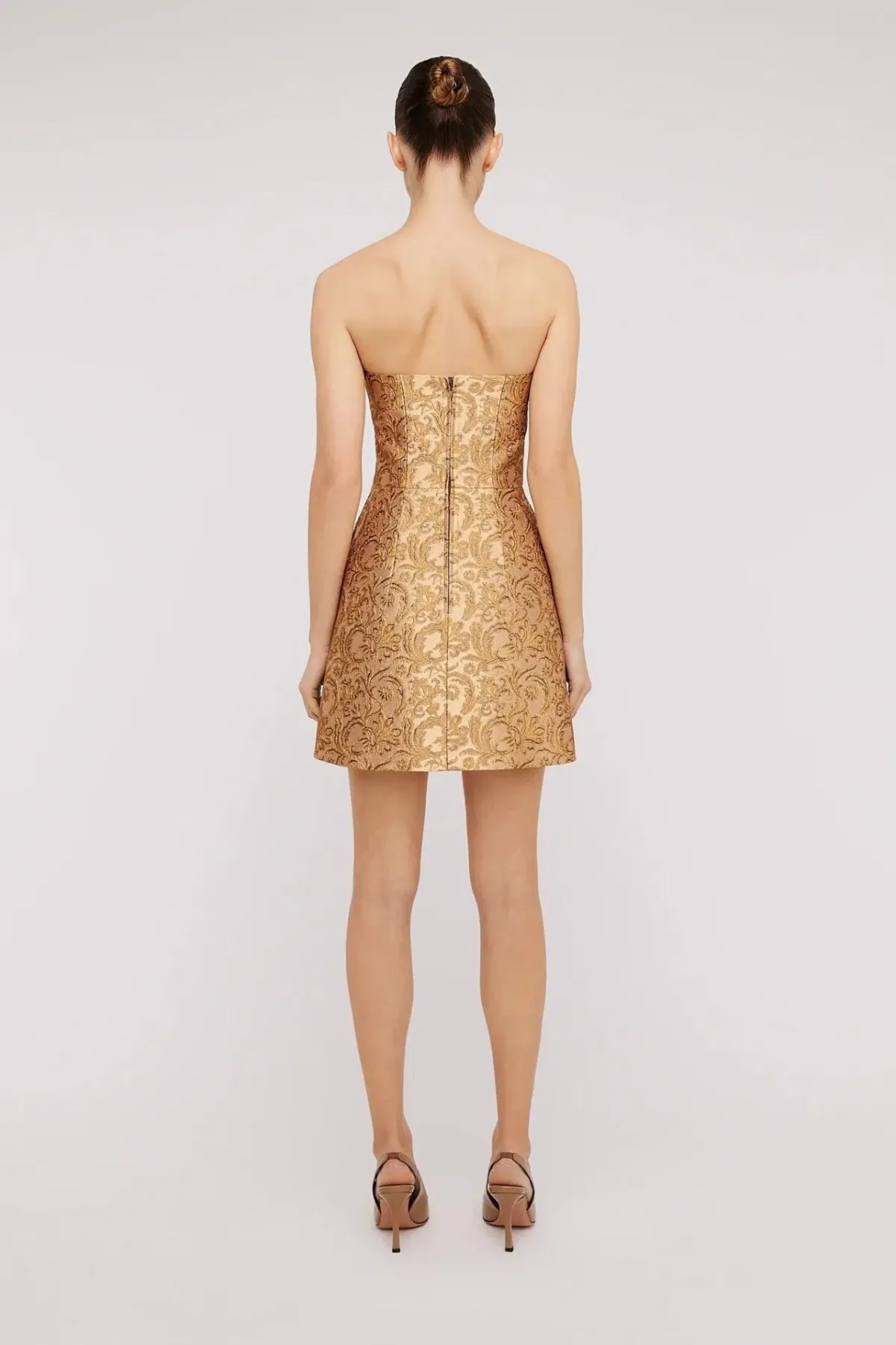 Brocade Dress Gold - Image 2