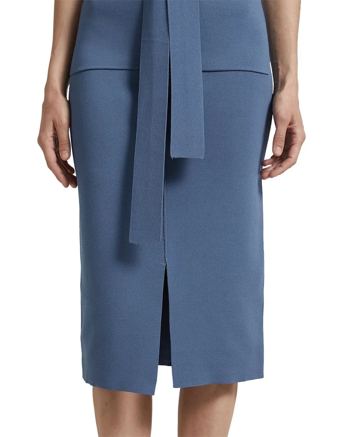 Amara milano pencil dress blue for rent on The Volte - main image