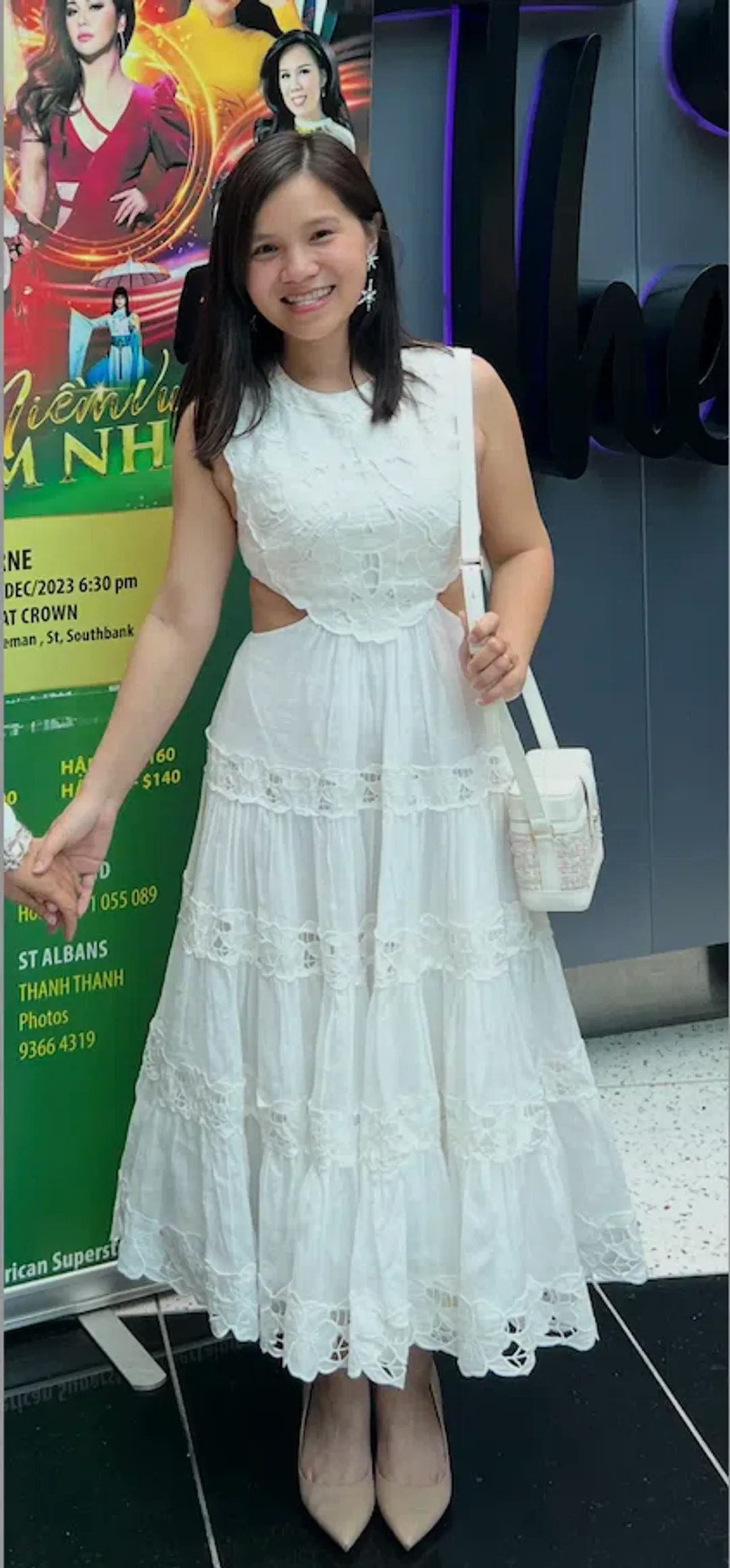 Zimmermann White Linen Cut-out Cassia Sleeveless Midi Dress size 6 for rent on The Volte - main image