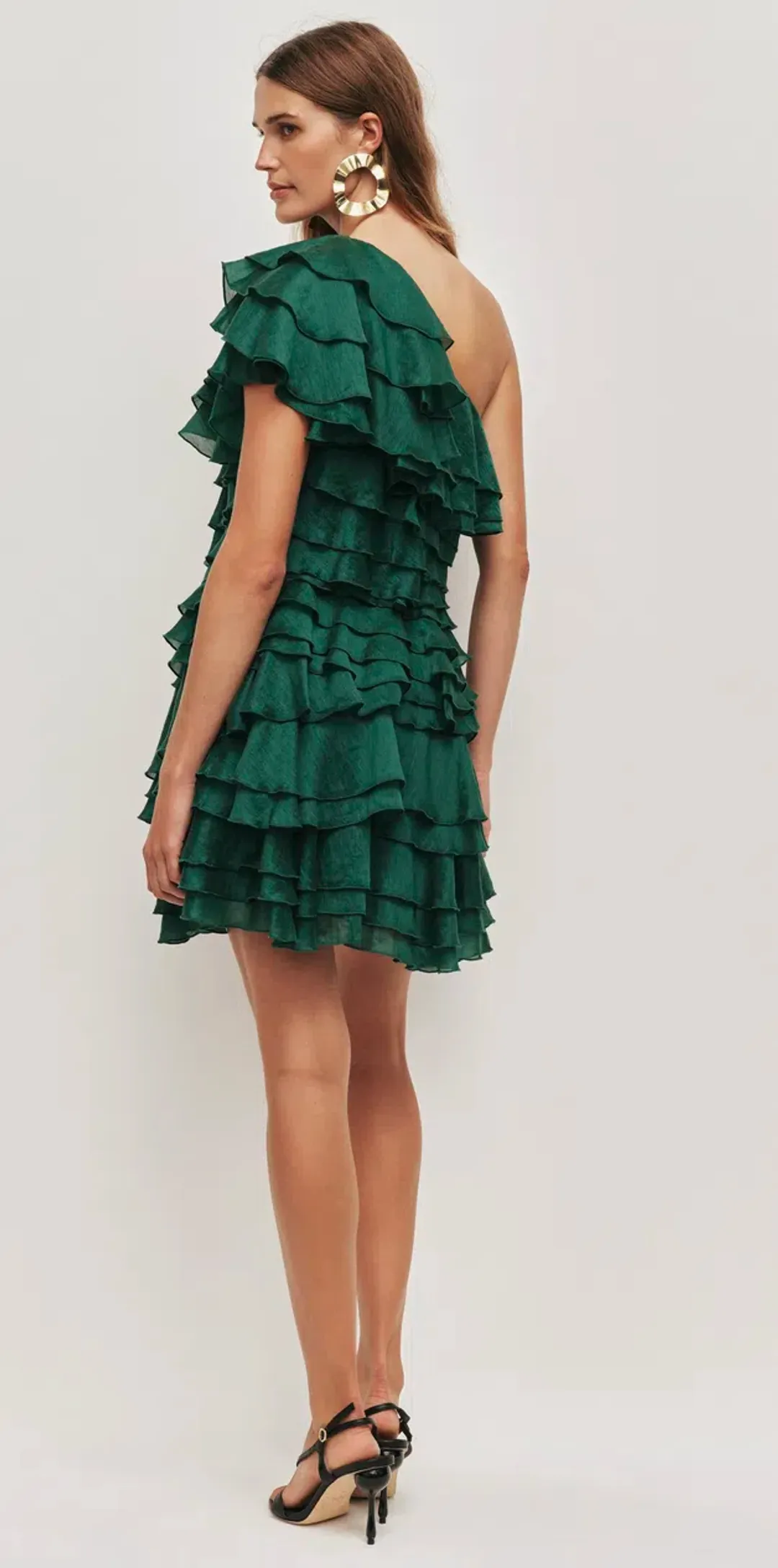 Aje Rosaline Mini Dress Forest Green Size 6 for rent on The Volte - main image