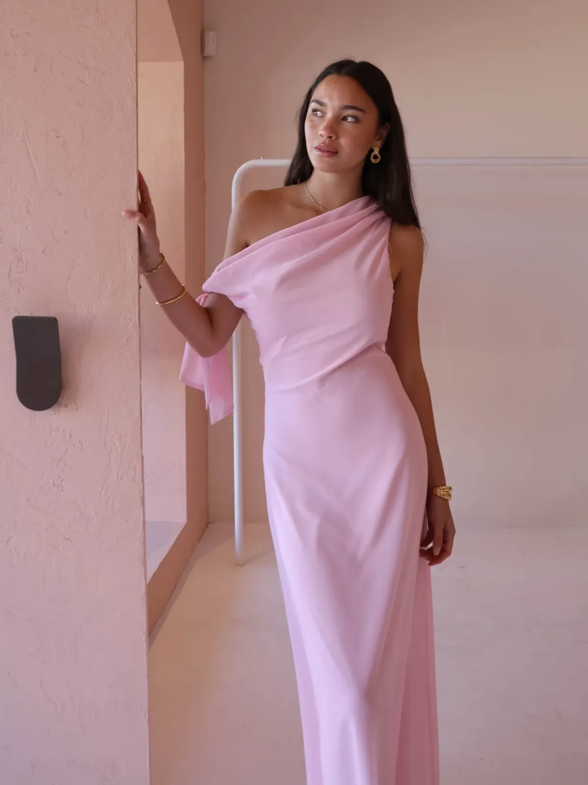 By Nicola Hayley Tie Dress In Powder Pink Size 8 - Image 4