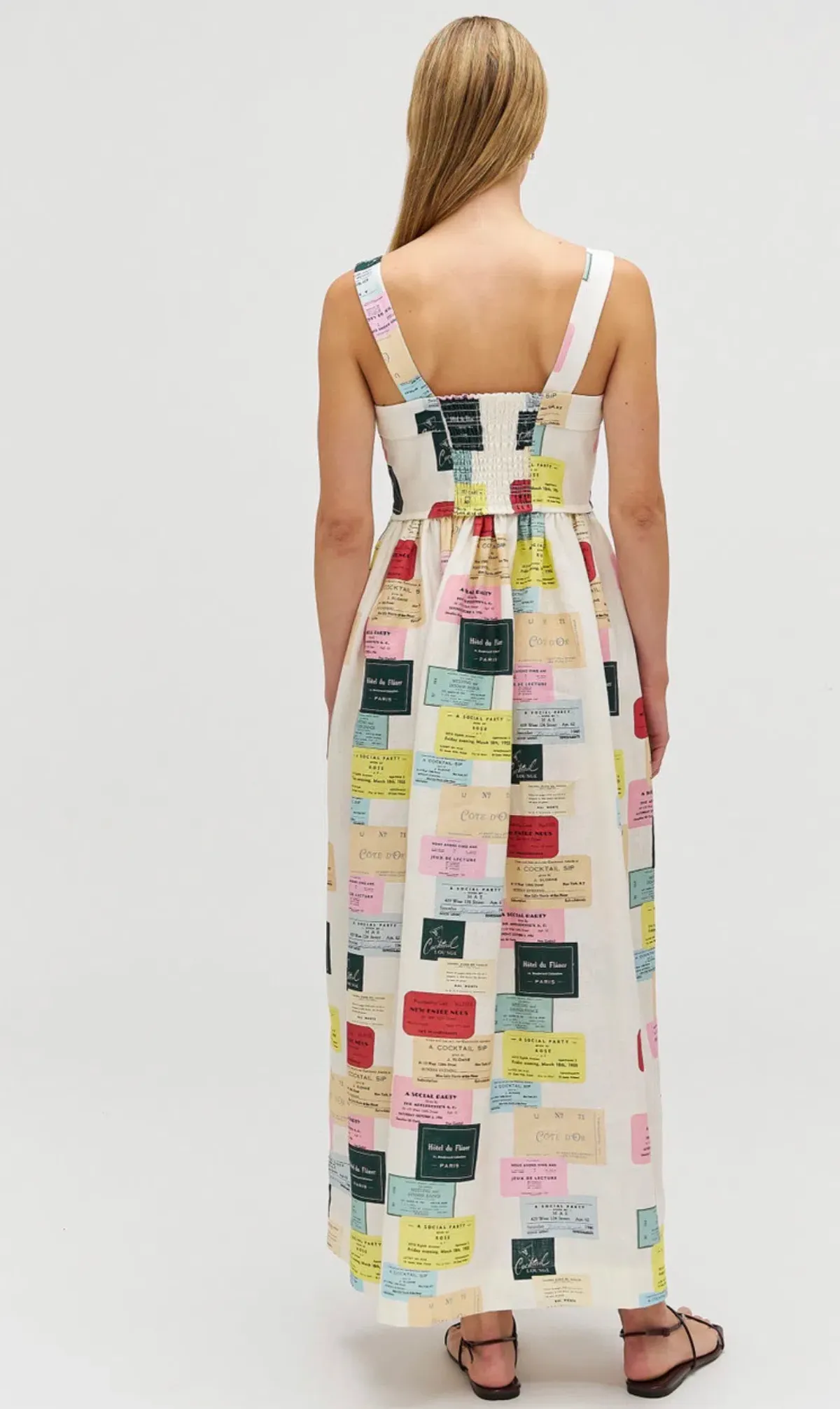 Oroton Invitation Print Sun Dress Sz z8 - Image 4