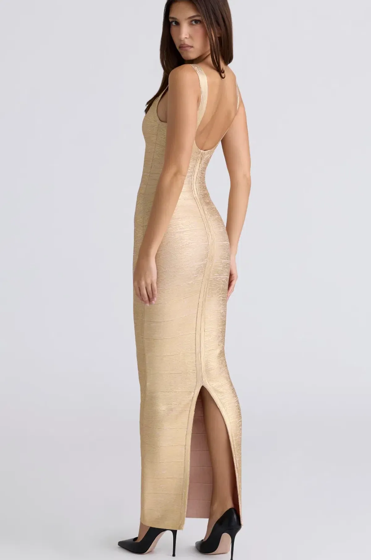 House of CB The OG Gold Bandage Maxi Dress Size M / 12 - Image 2