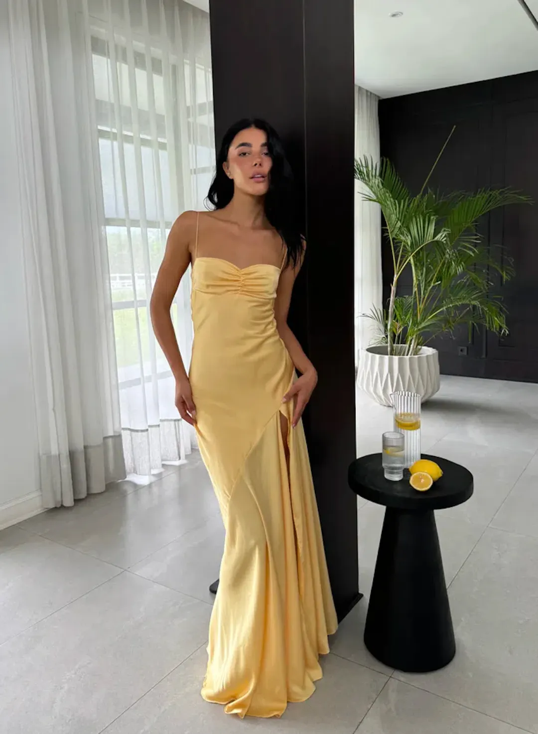 Hntr the label Gaia Gown gold sun size XS for rent on The Volte - main image