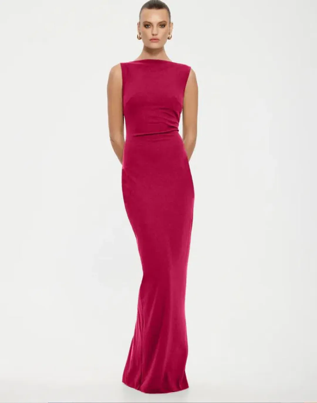 Effie Kats Verona Gown in Raspberry Size XS/6 for rent on The Volte - main image