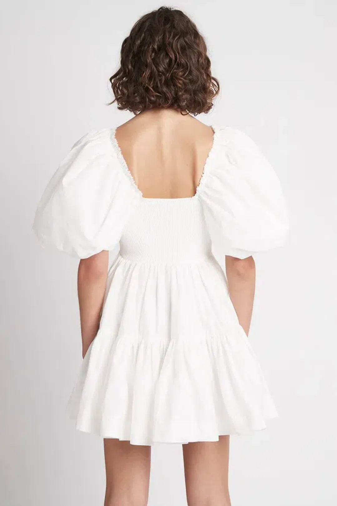 Aje Casa Puff Sleeve Mini Dress in Ivory Size AU 6 / XS for rent on The Volte - main image