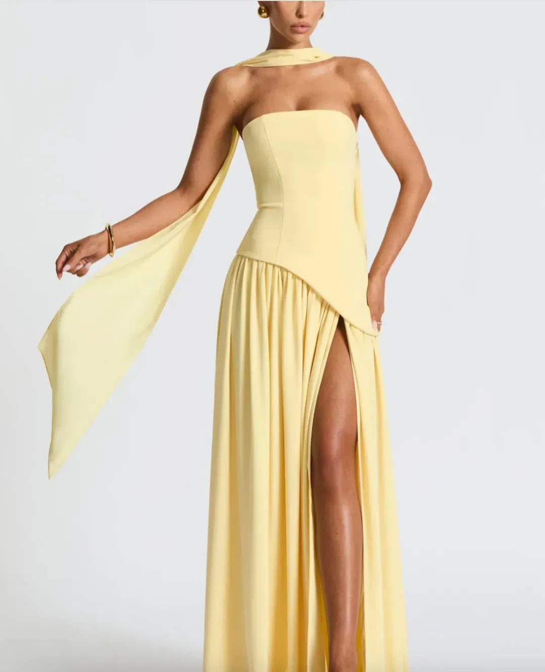 Maliyah Maxi Dress Lemon for rent on The Volte - main image
