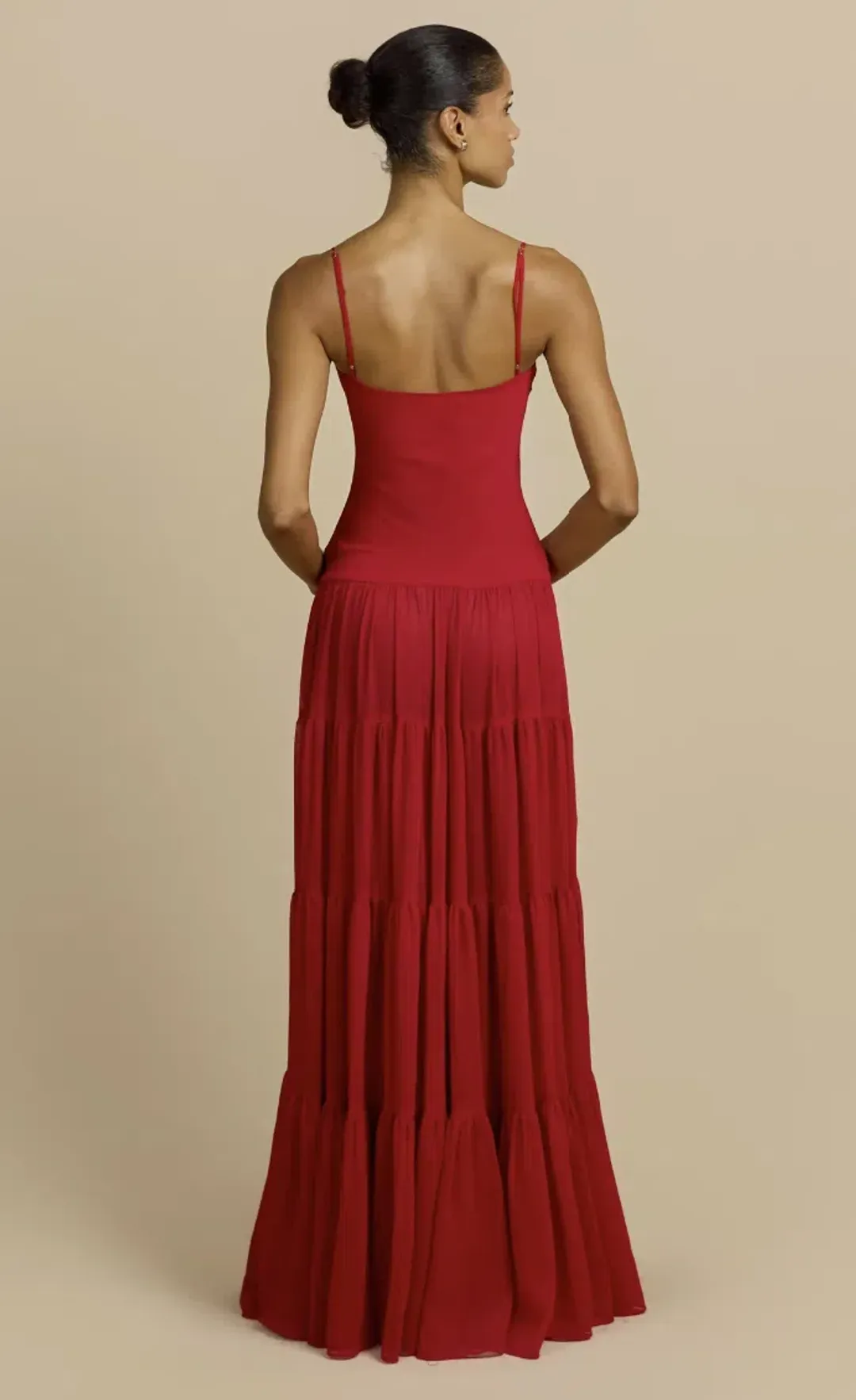 Arcina Ori Red Tiered Maxi Delphina Dress - 10 for rent on The Volte - main image