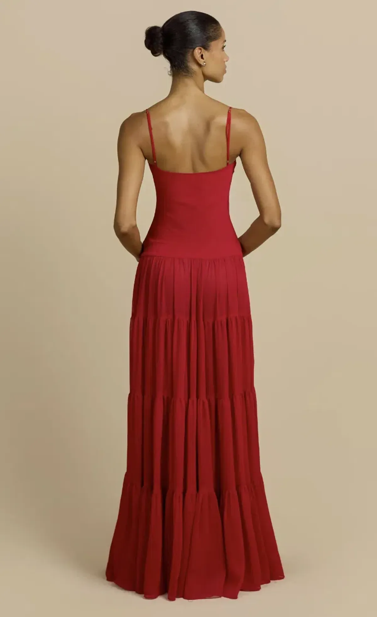 Arcina Ori Red Tiered Maxi Delphina Dress - 10 - Image 2