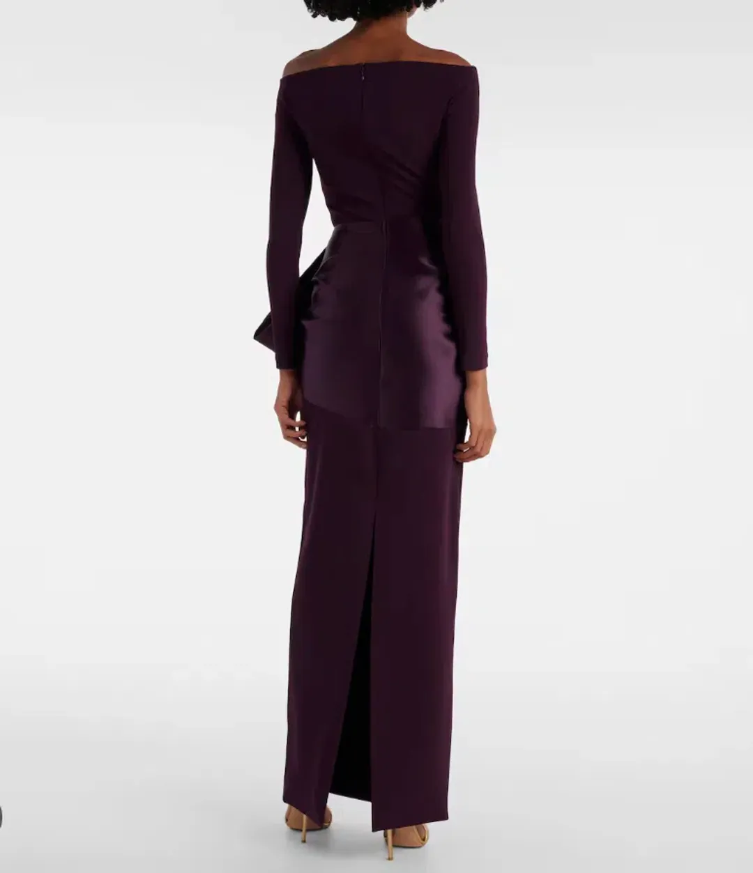 SOLACE LONDON KORI off-shoulder gown Maxi - PURPLE size 12 for rent on The Volte - main image