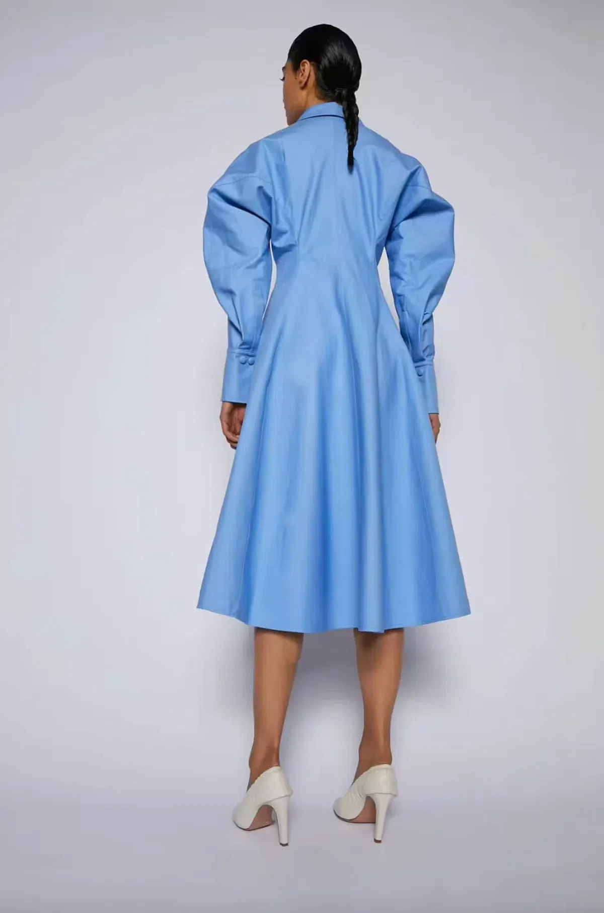 Blue Double Cotton Dress - Image 2