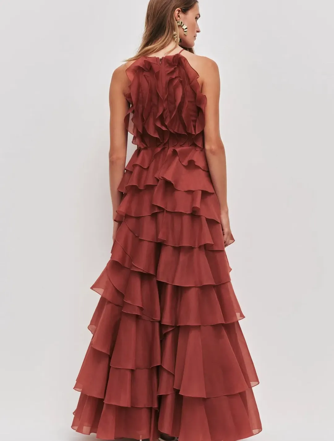 Aje Cleo Gown Size 14 Rust for rent on The Volte - main image