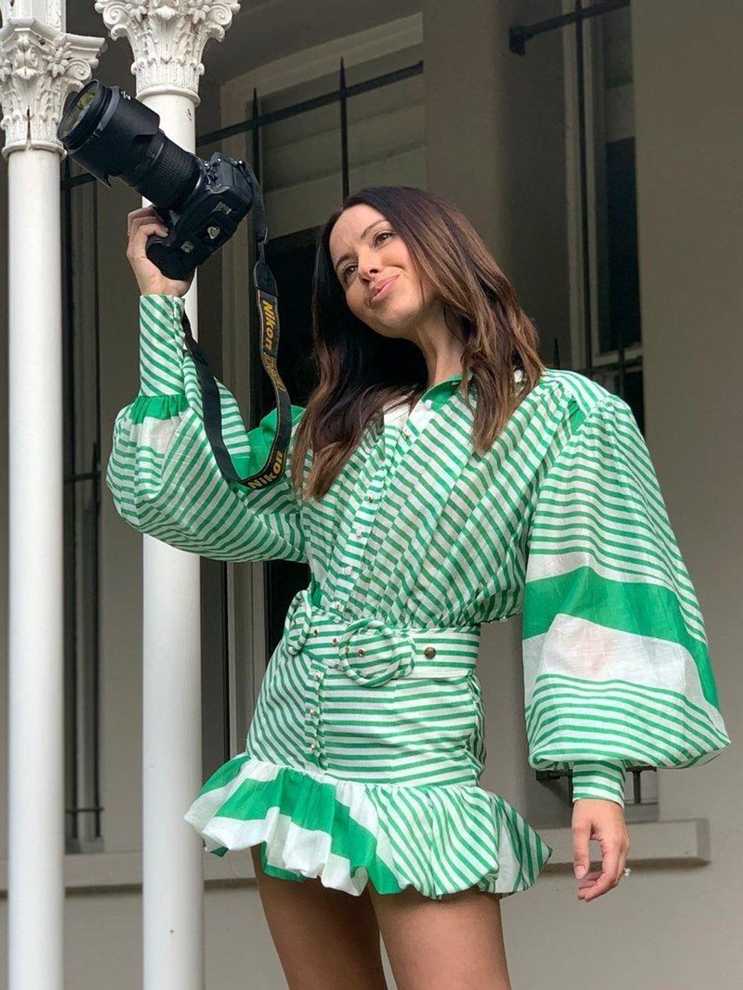 Mackenzie Mode Seeing Stars Dress Green/White Size 6 for rent on The Volte - main image