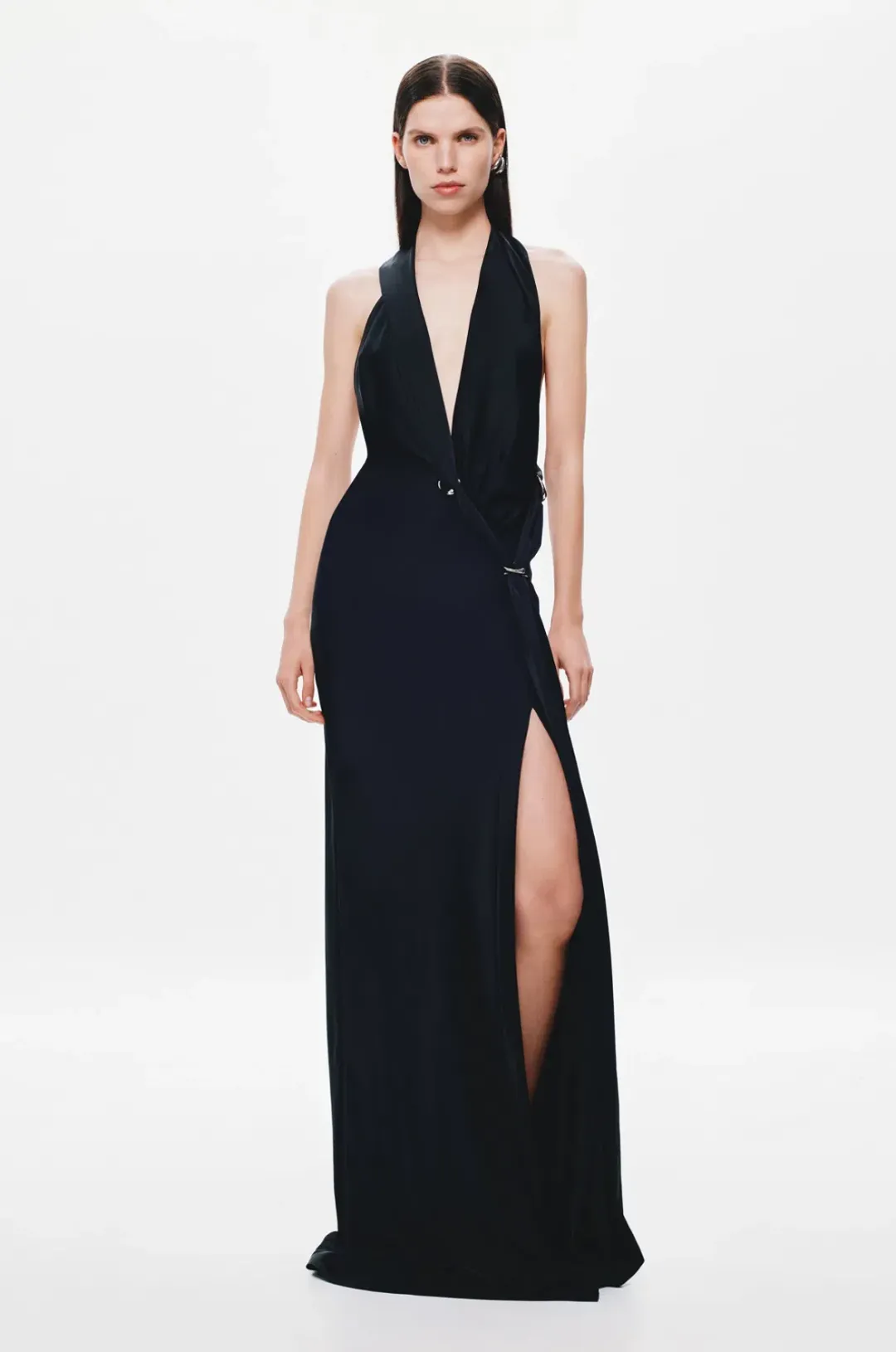 MISHA THE ‘HARLOW’ SATIN DRESS BLACK SIZE S/8 for rent on The Volte - main image