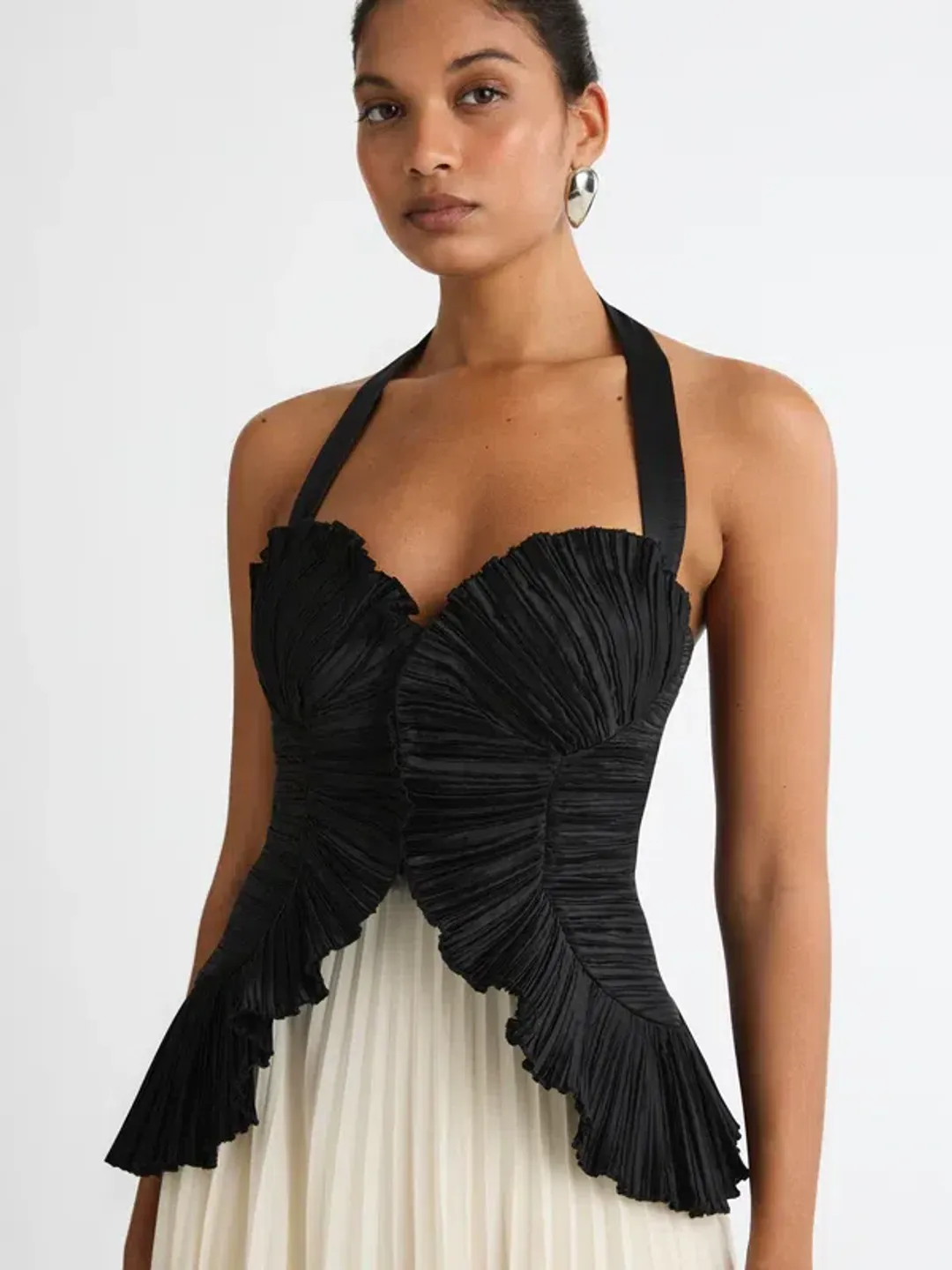 Sheike Soraya Midi Dress size 18 Black Cream  for rent on The Volte - main image