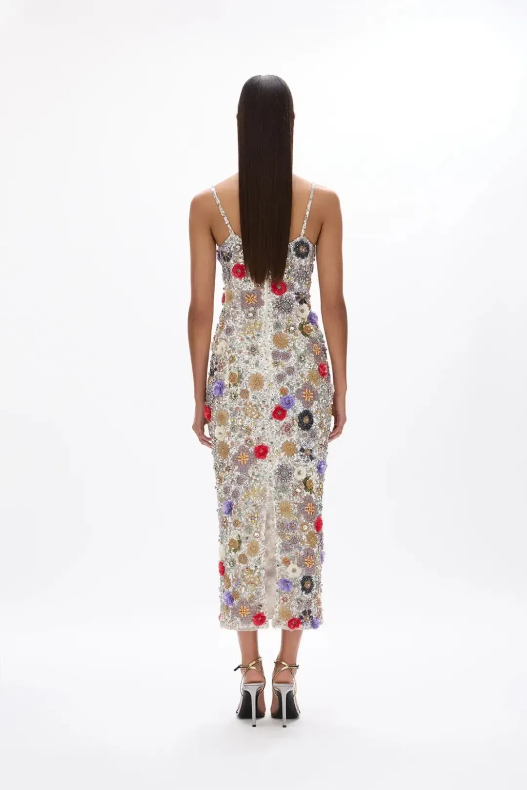 RACHEL GILBERT FRANCESCA GOWN DRESS SILVER MULTI SIZE 1 AU 8 for rent on The Volte - main image