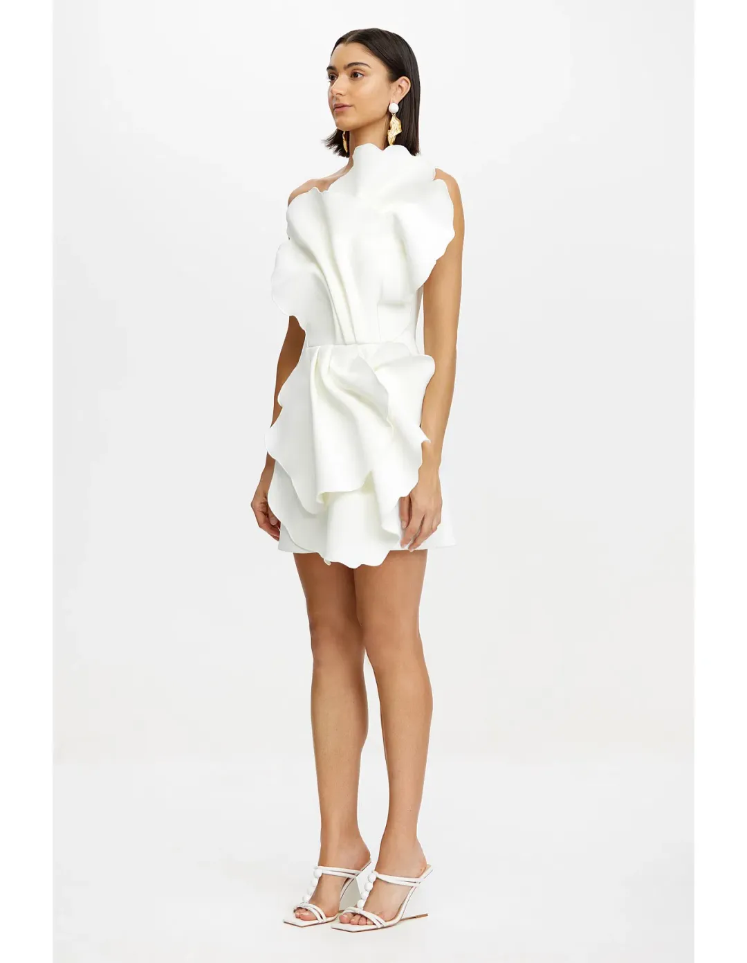 Acler Oake Mini Dress Ivory / White Size 10 for rent on The Volte - main image