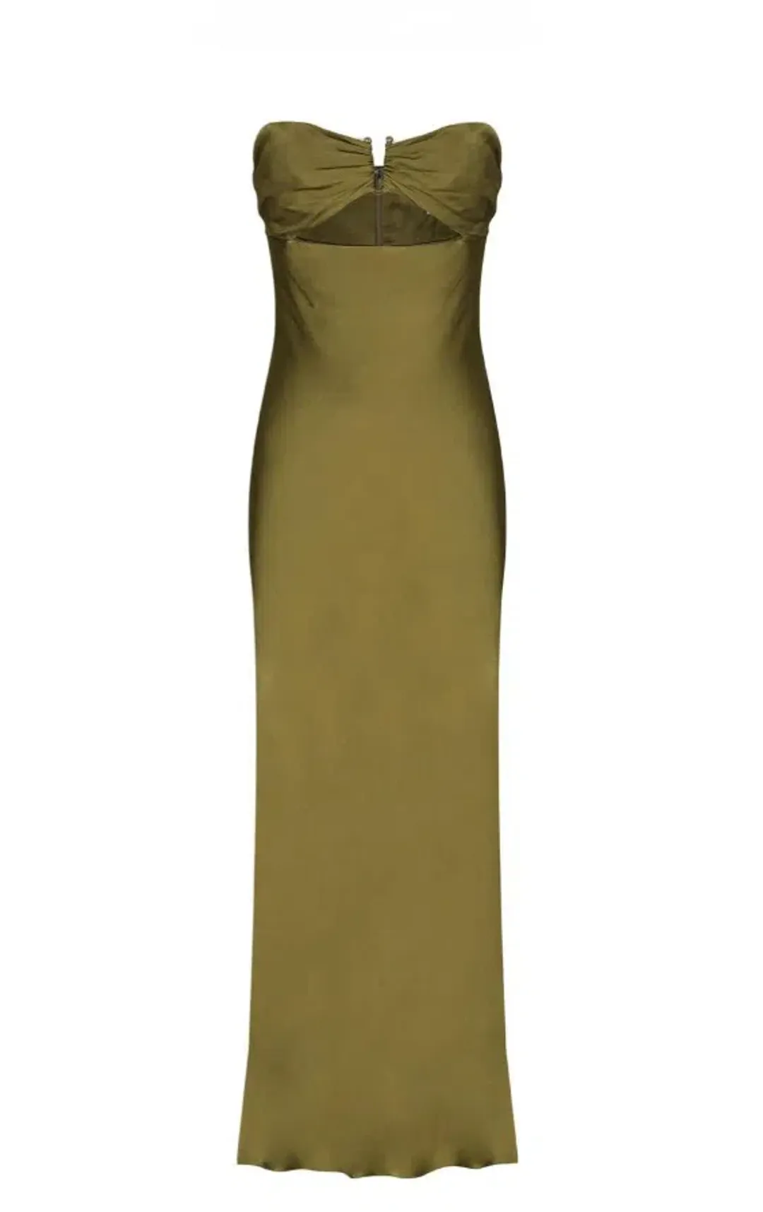 Shona Joy - Arienzo Strapless Cut Out Midi Dress – Green Olive - Size 8 for rent on The Volte - main image