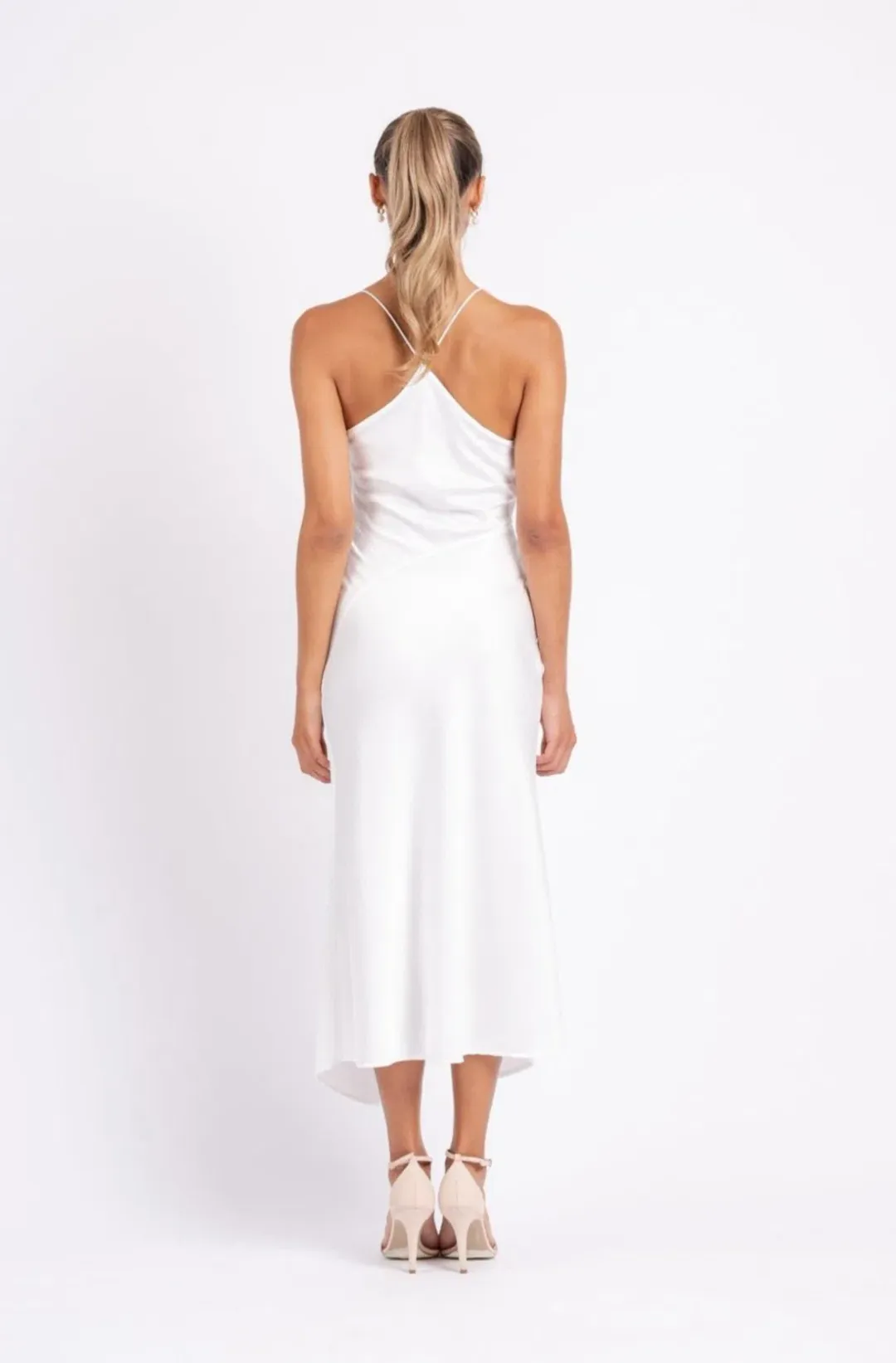 One Fell Swoop Muse Midi Dress, White, Size 10 for rent on The Volte - main image