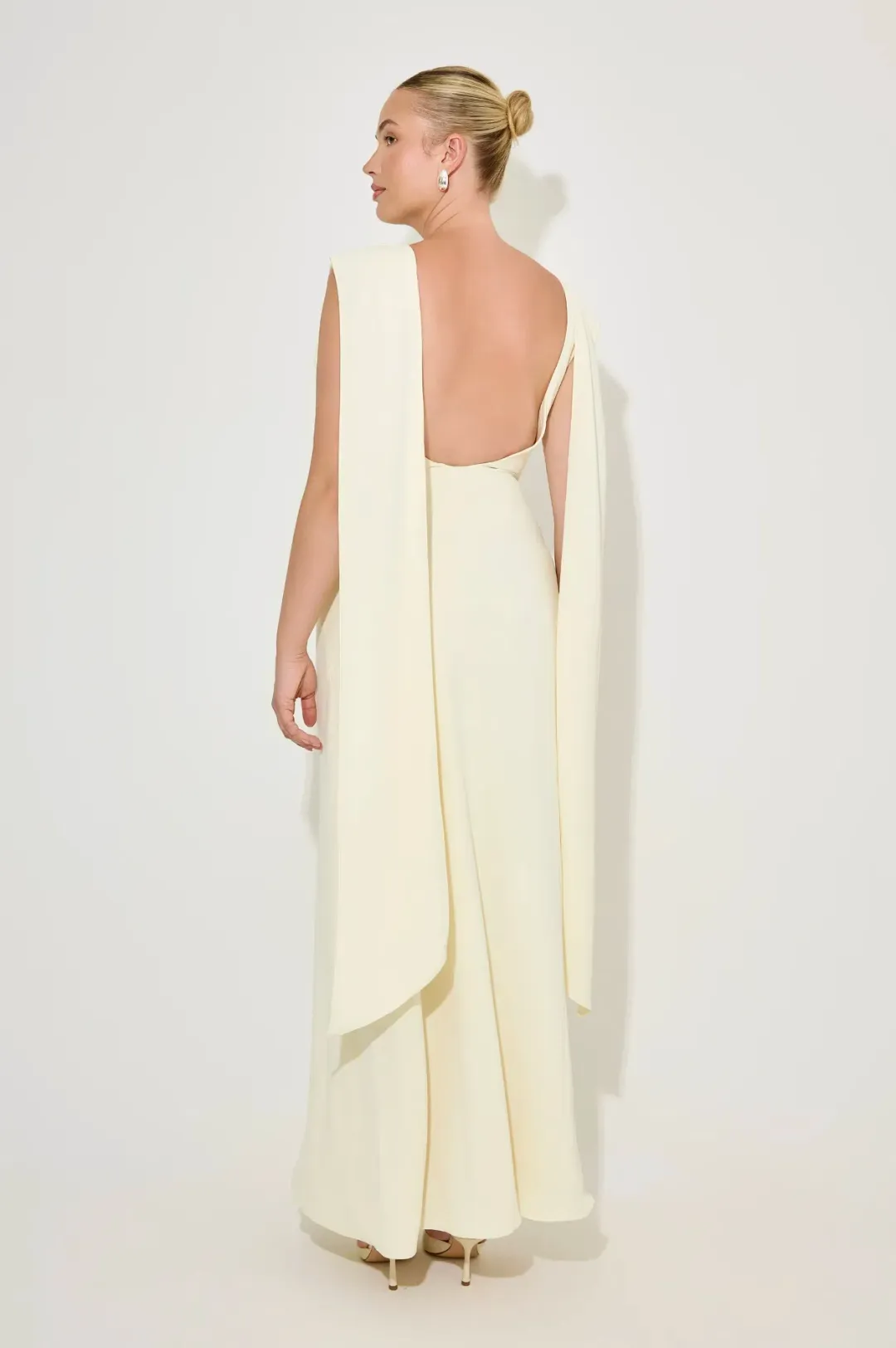 Odd Muse Drape Maxi Dress, Buttercream, Size M/AU10 for rent on The Volte - main image