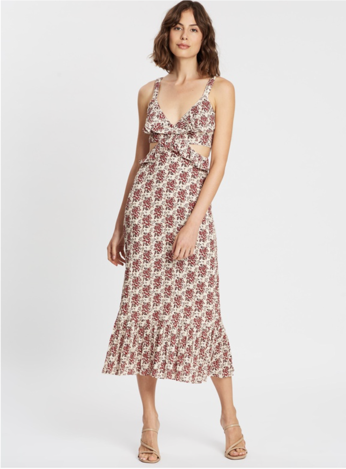 Sir The Label Floré Cut Out Dress Midi Floral | AU 10 - Image 5