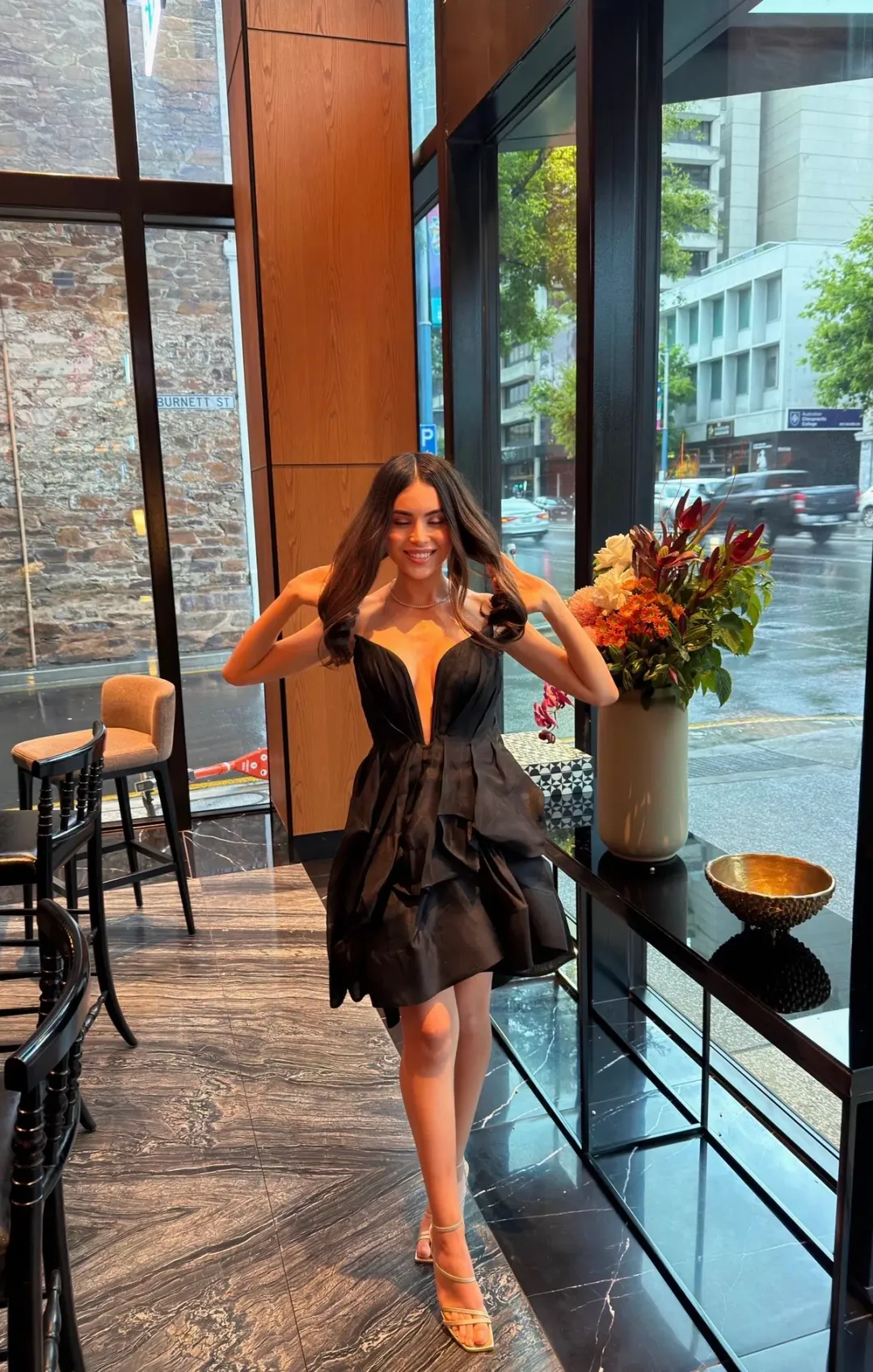 Zimmermann The Illuminate Draped Mini Dress Black Size 0 / AU8 for rent on The Volte - main image