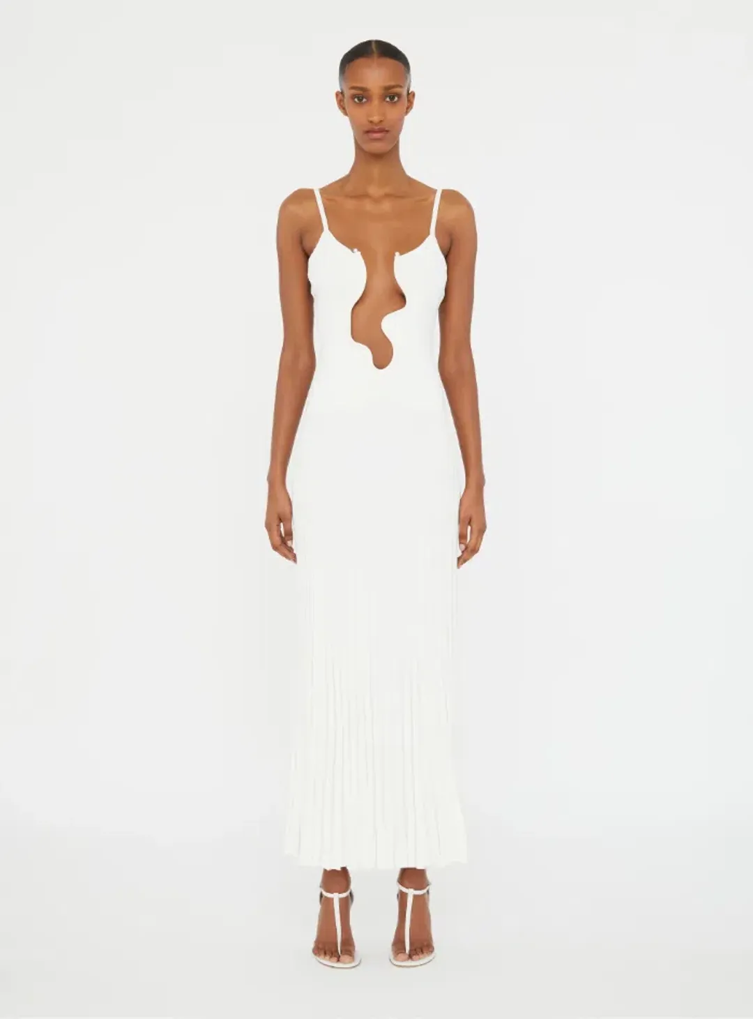 Christopher Esber Salacia Wire Sunray Dress in White size Small  for rent on The Volte - main image