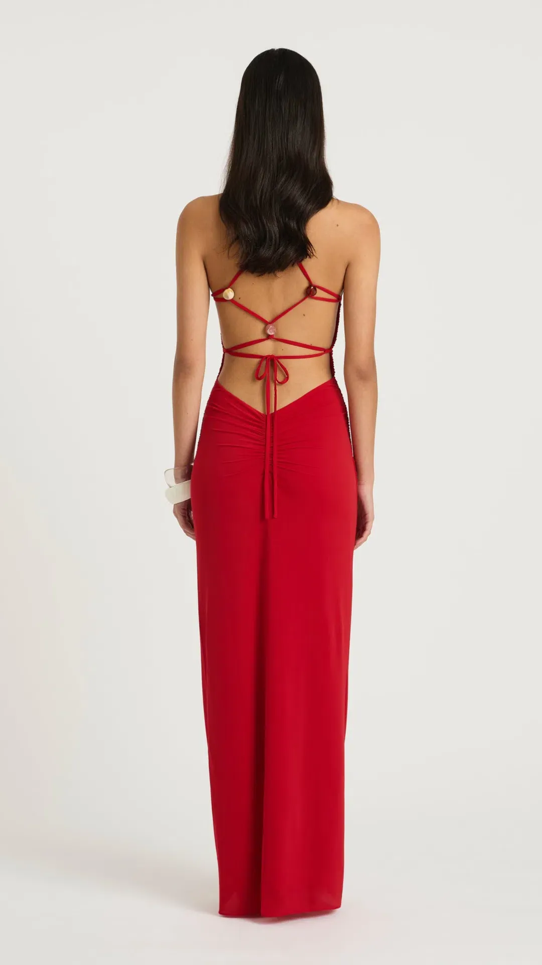 Benni Andy Beaded maxi Dress in Red Size 8 for rent on The Volte - main image
