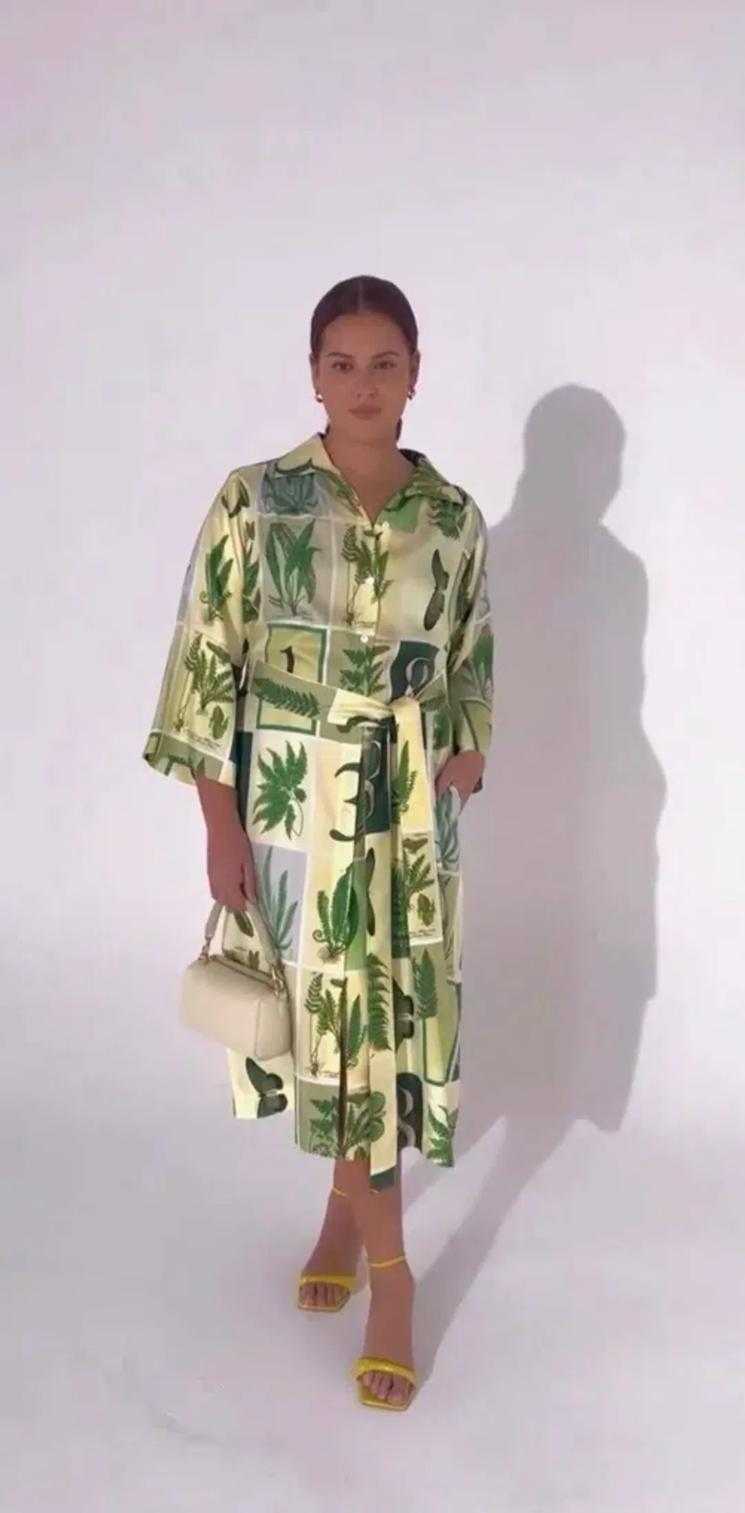 Oroton Fern Garden 100% Silk Shirt Column Dress Size 10 fit 12 NWT for rent on The Volte - main image