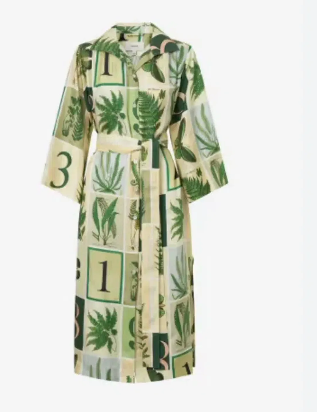 Oroton Fern Garden 100% Silk Shirt Column Dress Size 10 fit 12 NWT for rent on The Volte - main image