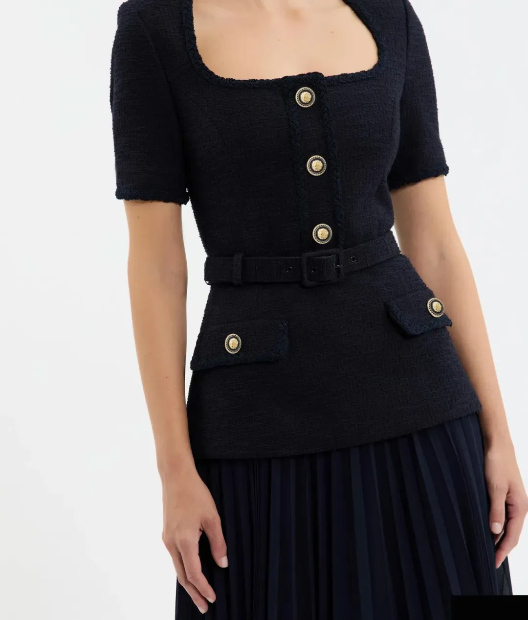 Rebecca Vallance Navy Jonie Midi Dress AU 10 for rent on The Volte - main image