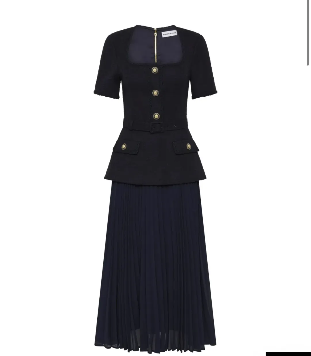 Rebecca Vallance Navy Jonie Midi Dress AU 10 for rent on The Volte - main image
