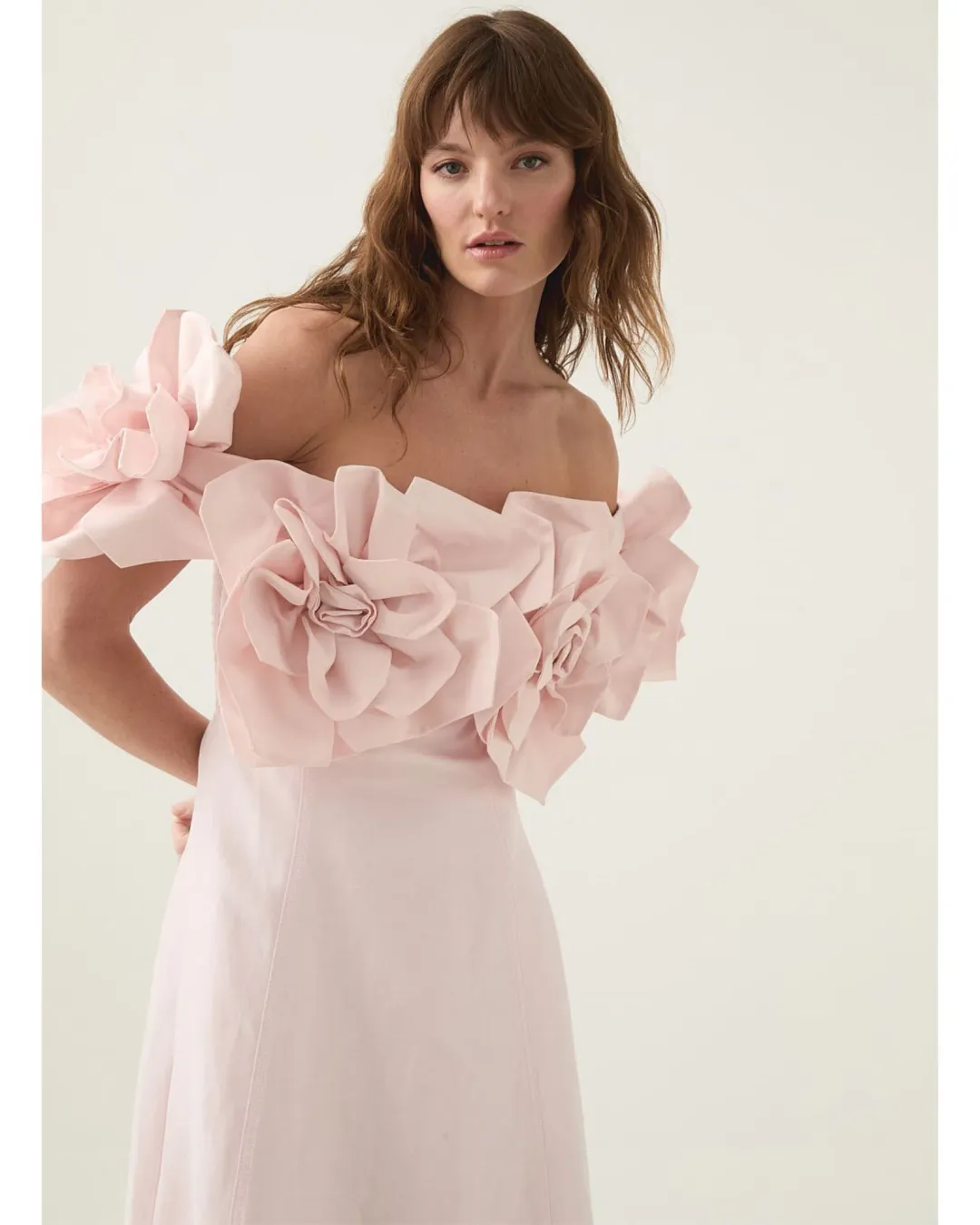 Aje Etta Midi Dress Pastel Pink Size 12 for rent on The Volte - main image