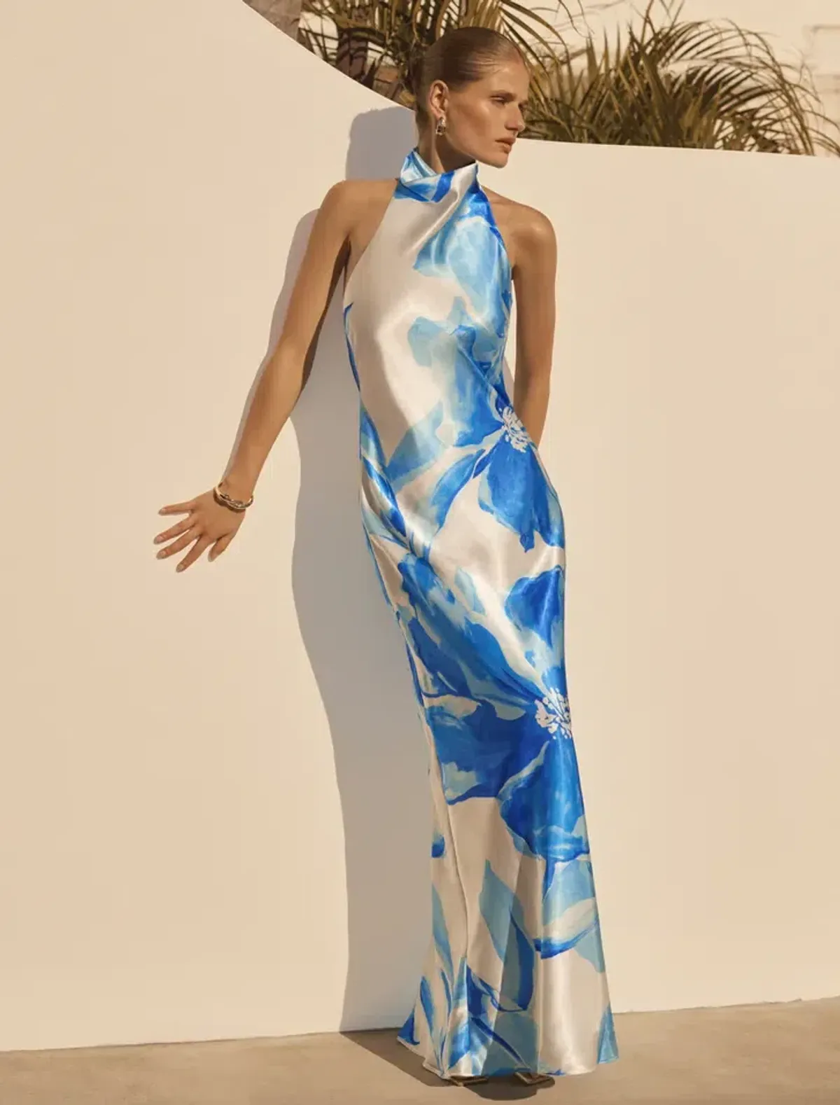 Forever New Clementine High Neck Satin Maxi Dress - Image 5