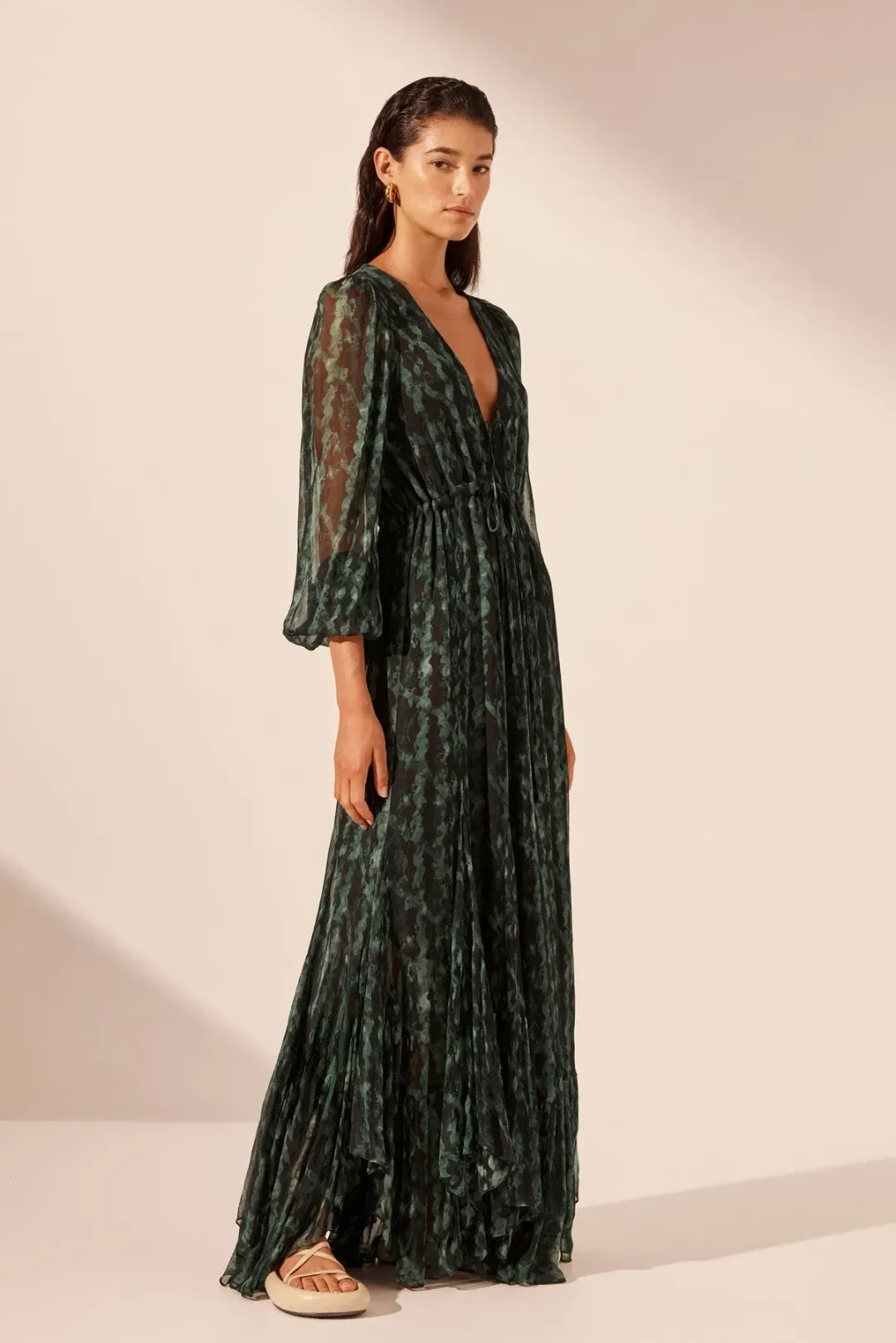 Shona Joy Green Remi Lace Front Maxi Dress AU 18 / XXL for rent on The Volte - main image