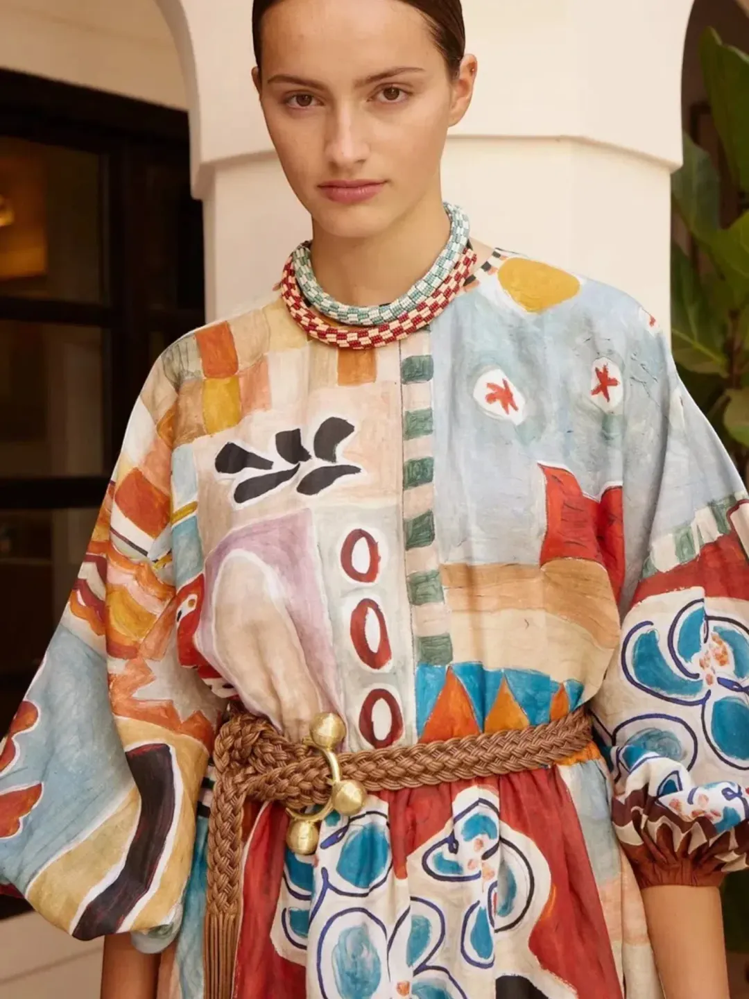 Alemais Michelle Dress Size 16 Printed Ramie Long Sleeve Midi for rent on The Volte - main image