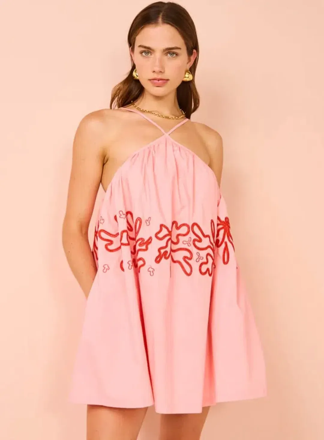 Mon Renn Mystique Mini Dress in Strawberry Swirl Size 6 for rent on The Volte - main image