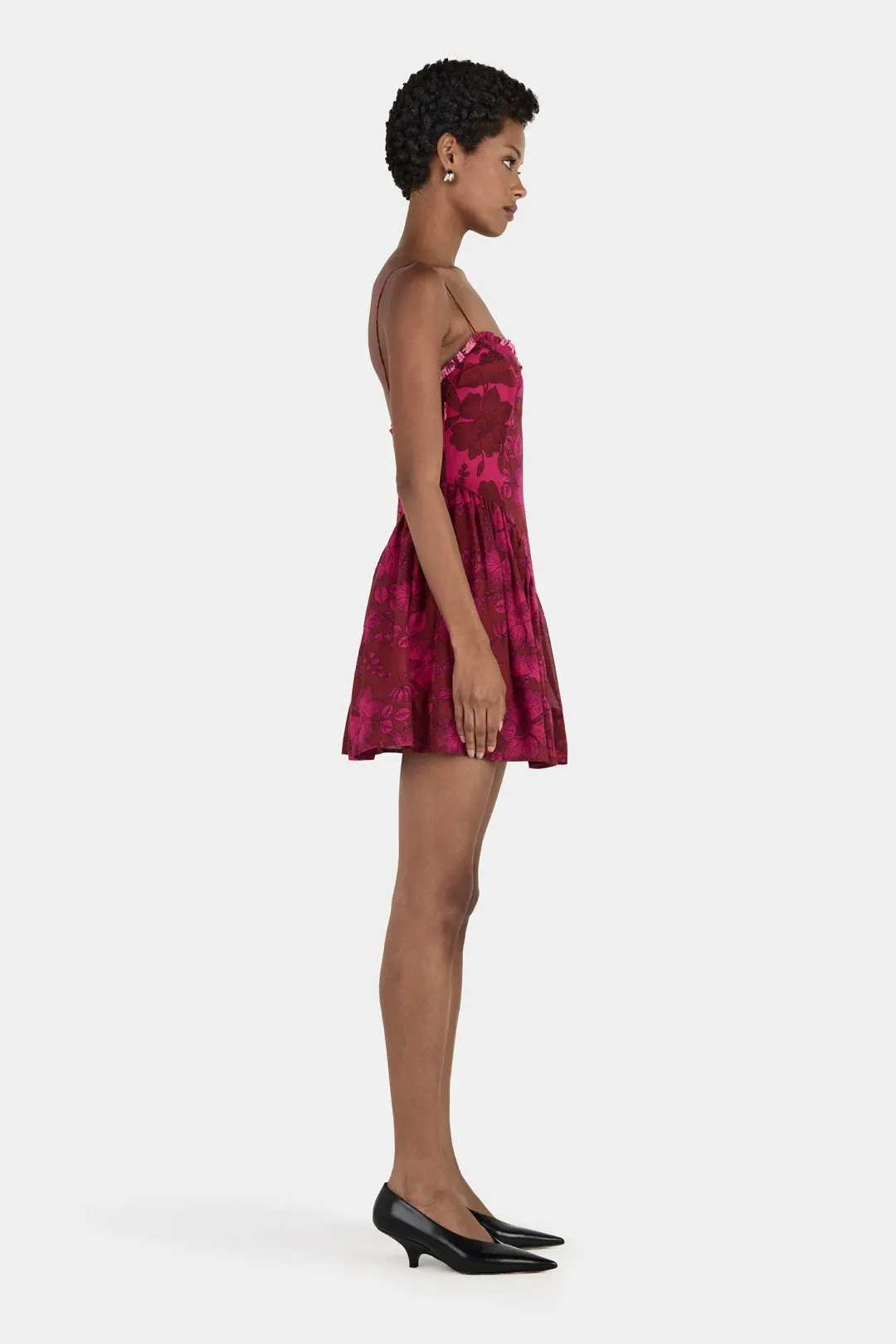 Hansen And Gretel Cordelia Mini Dress Magenta Floral Size 10 for rent on The Volte - main image