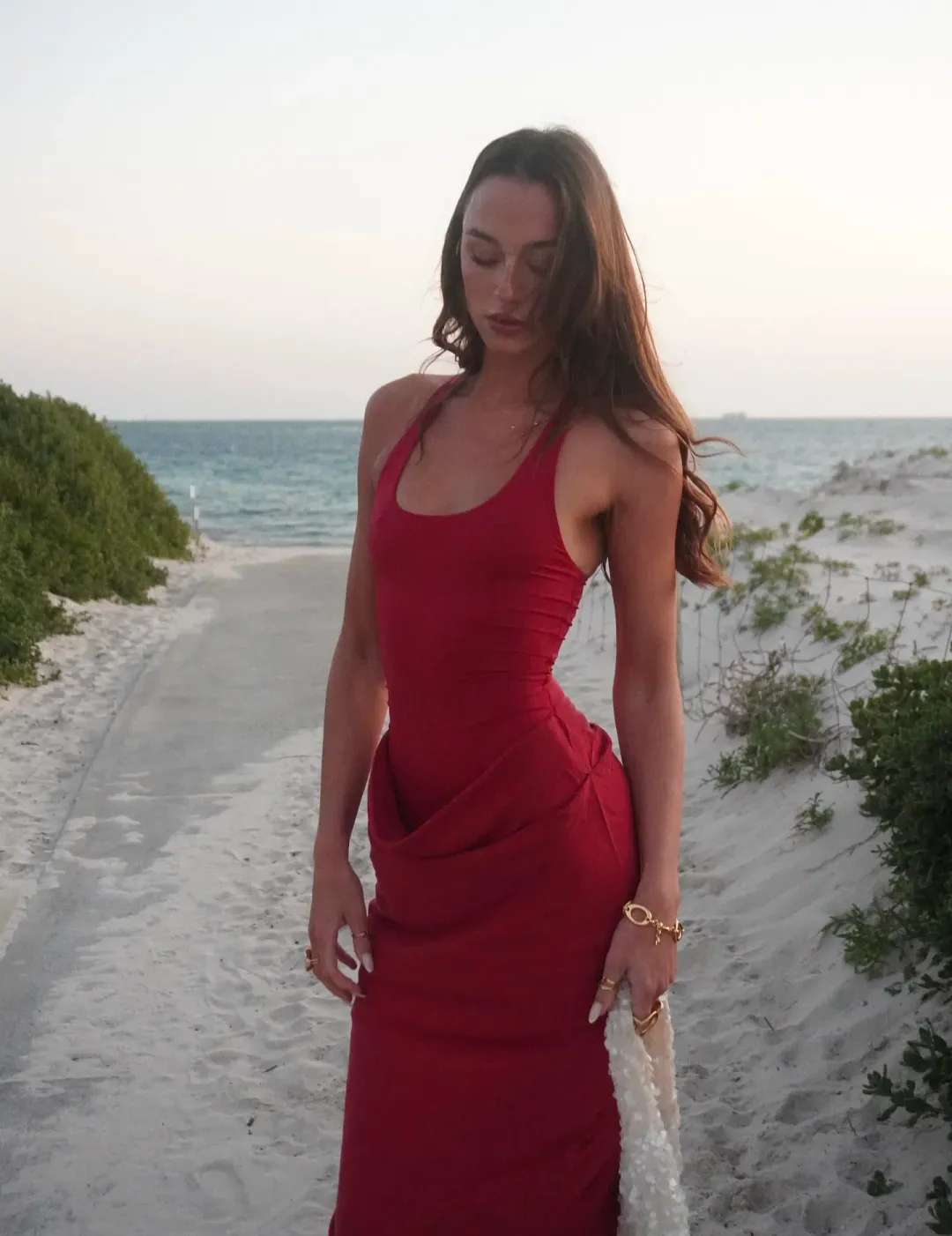 Benni Jade Maxi Dress Red Size 8 for rent on The Volte - main image