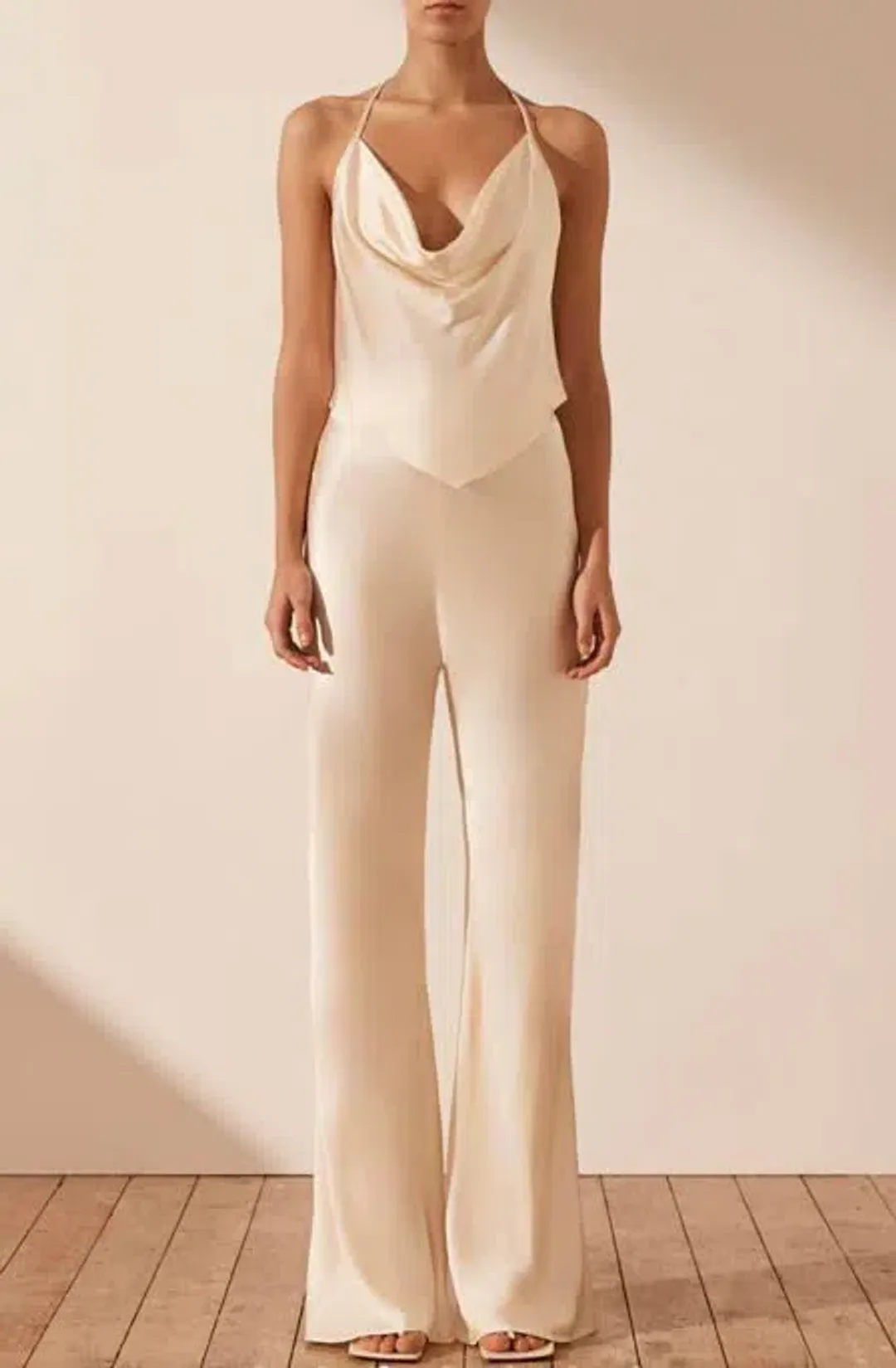 Shona Joy Top and Pants Set in Cream for rent on The Volte - main image